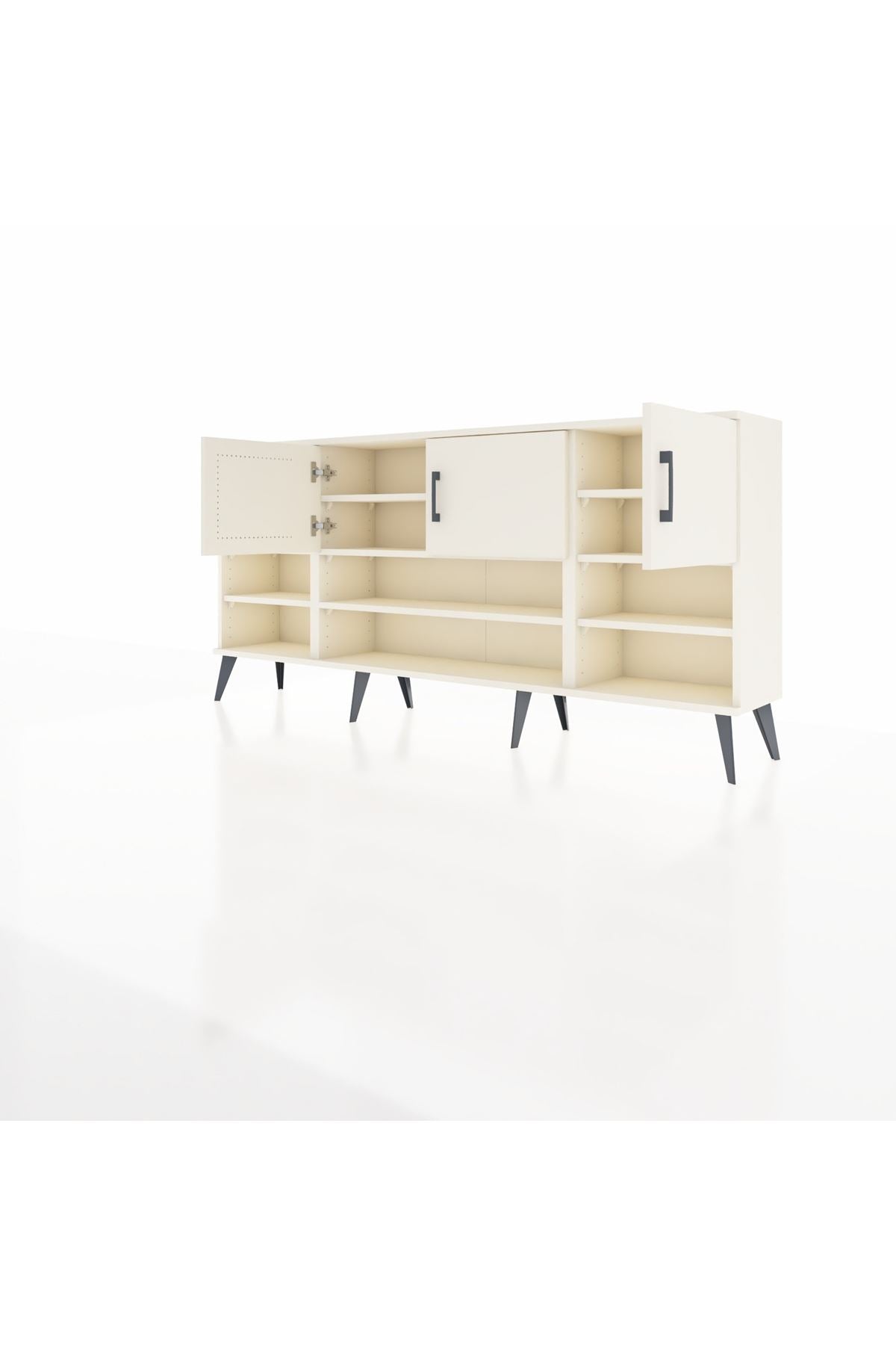Arges Konsol 9 Raflı 3 Kapaklı 176x30x83 - S148M049V04A