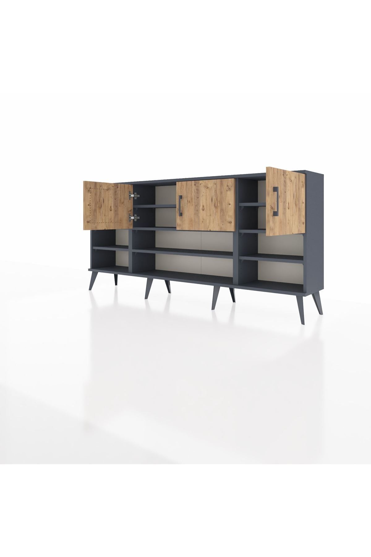 Arges Konsol 9 Raflı 3 Kapaklı 176x30x83 - S148M049V10A