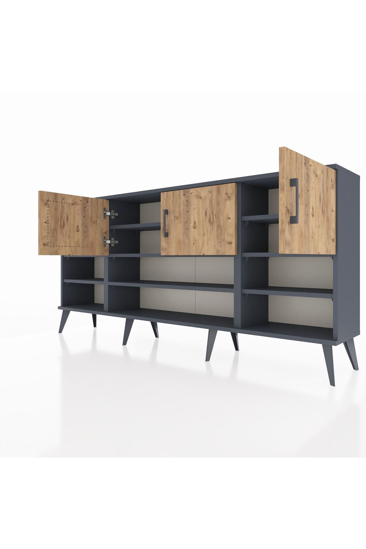 Arges Konsol 9 Raflı 3 Kapaklı 176x30x83 - S148M049V11A