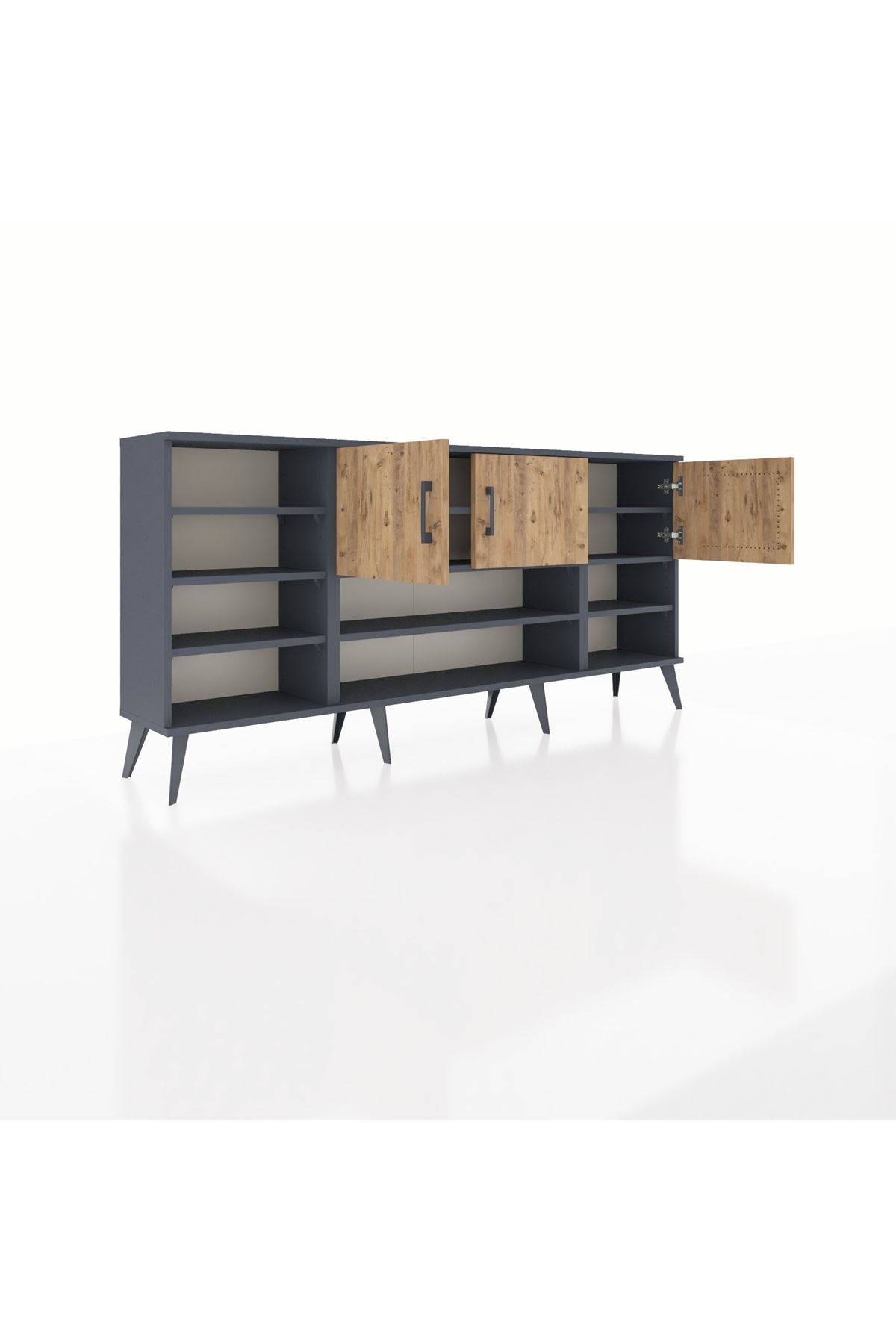 Arges Konsol 9 Raflı 3 Kapaklı 176x30x83 - S148M049V12A