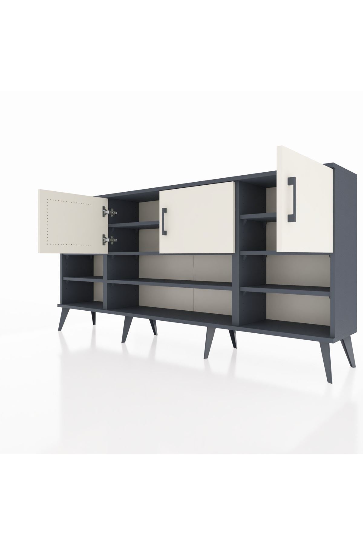 Arges Konsol 9 Raflı 3 Kapaklı 176x30x83 - S148M049V13A