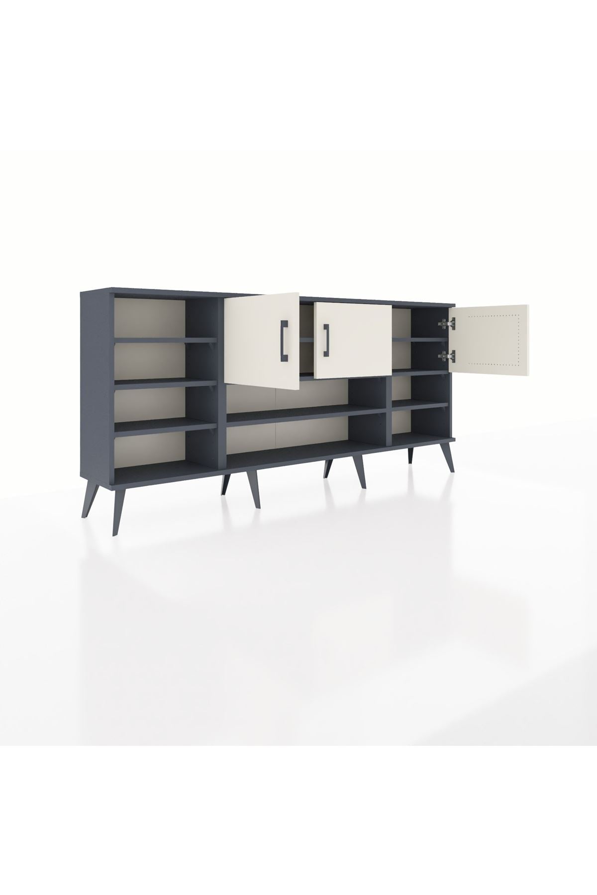 Arges Konsol 9 Raflı 3 Kapaklı 176x30x83 - S148M049V13A