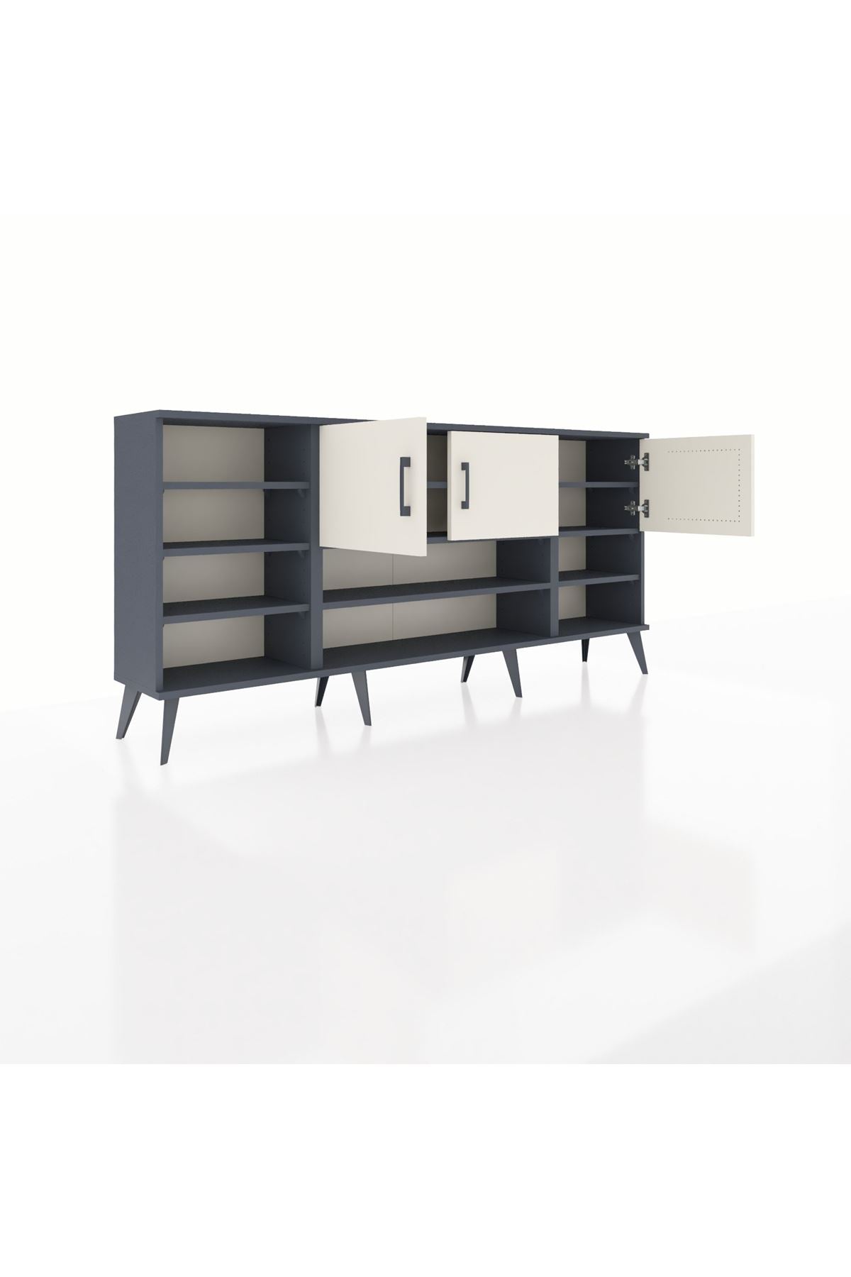 Arges Konsol 9 Raflı 3 Kapaklı 176x30x83 - S148M049V15A