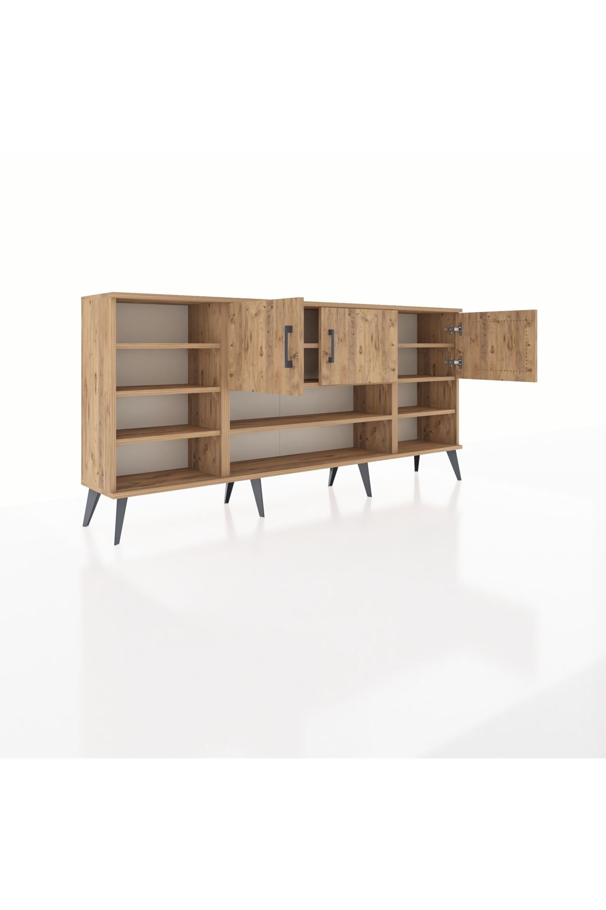 Arges Konsol 9 Raflı 3 Kapaklı 176x30x83 - S148M049V19A