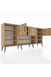 Arges Konsol 9 Raflı 3 Kapaklı 176x30x83 - S148M049V19A