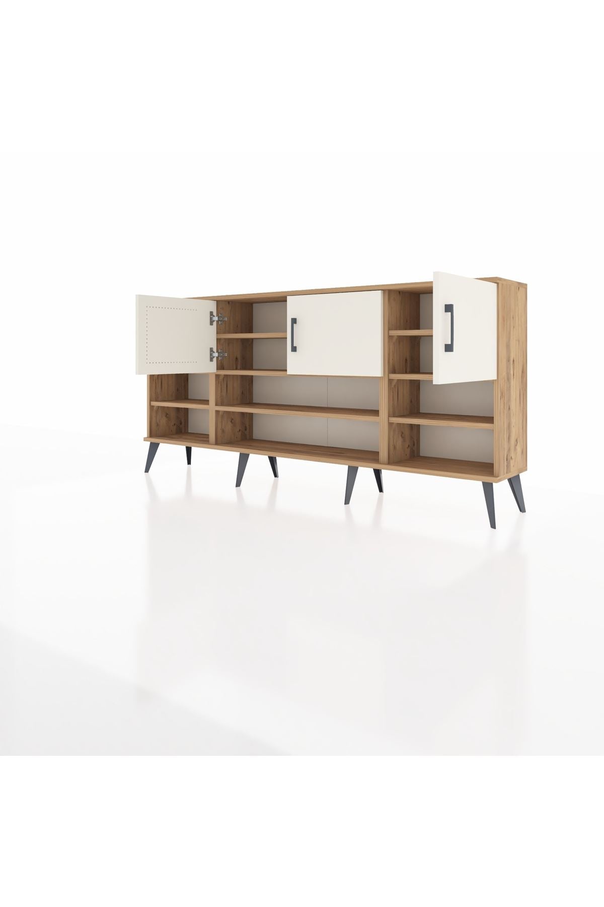 Arges Konsol 9 Raflı 3 Kapaklı 176x30x83 - S148M049V22A
