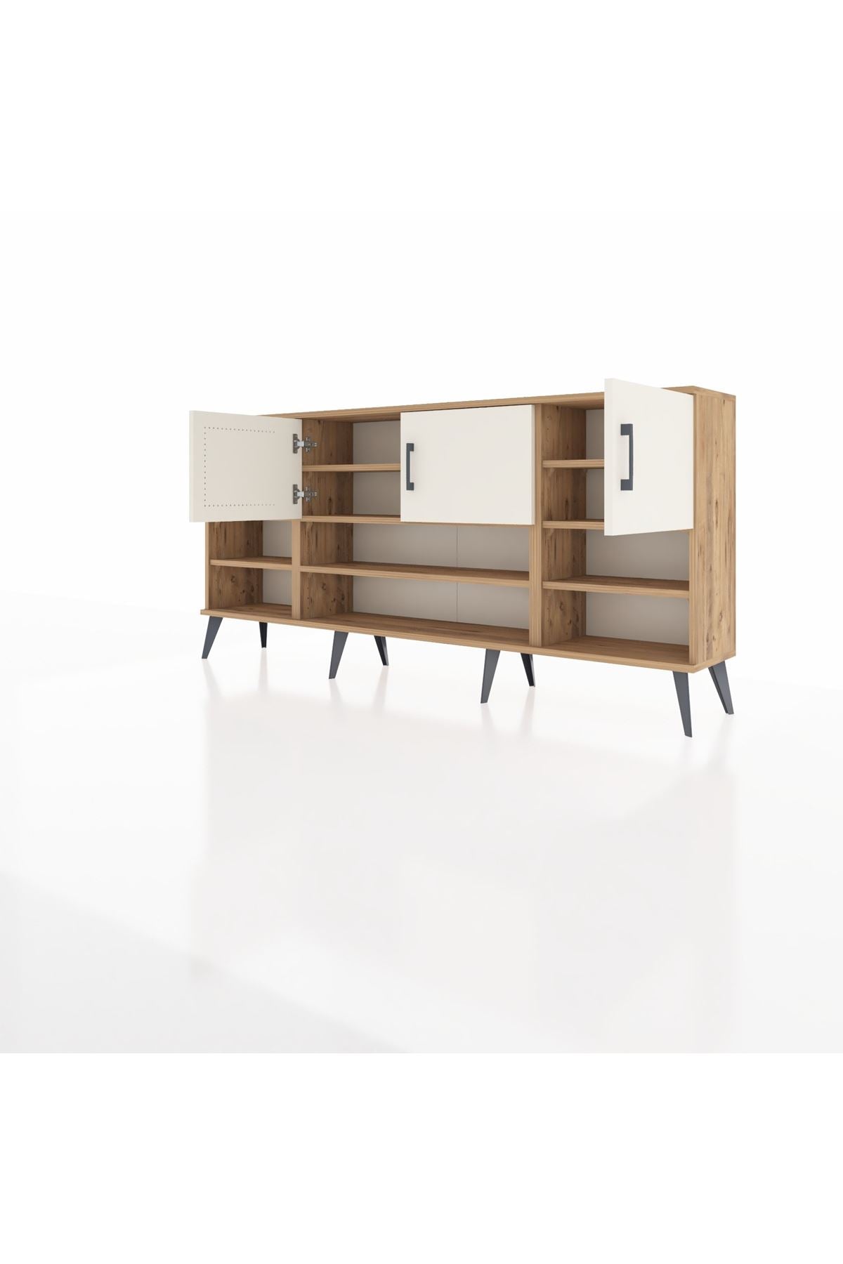 Arges Konsol 9 Raflı 3 Kapaklı 176x30x83 - S148M049V23A