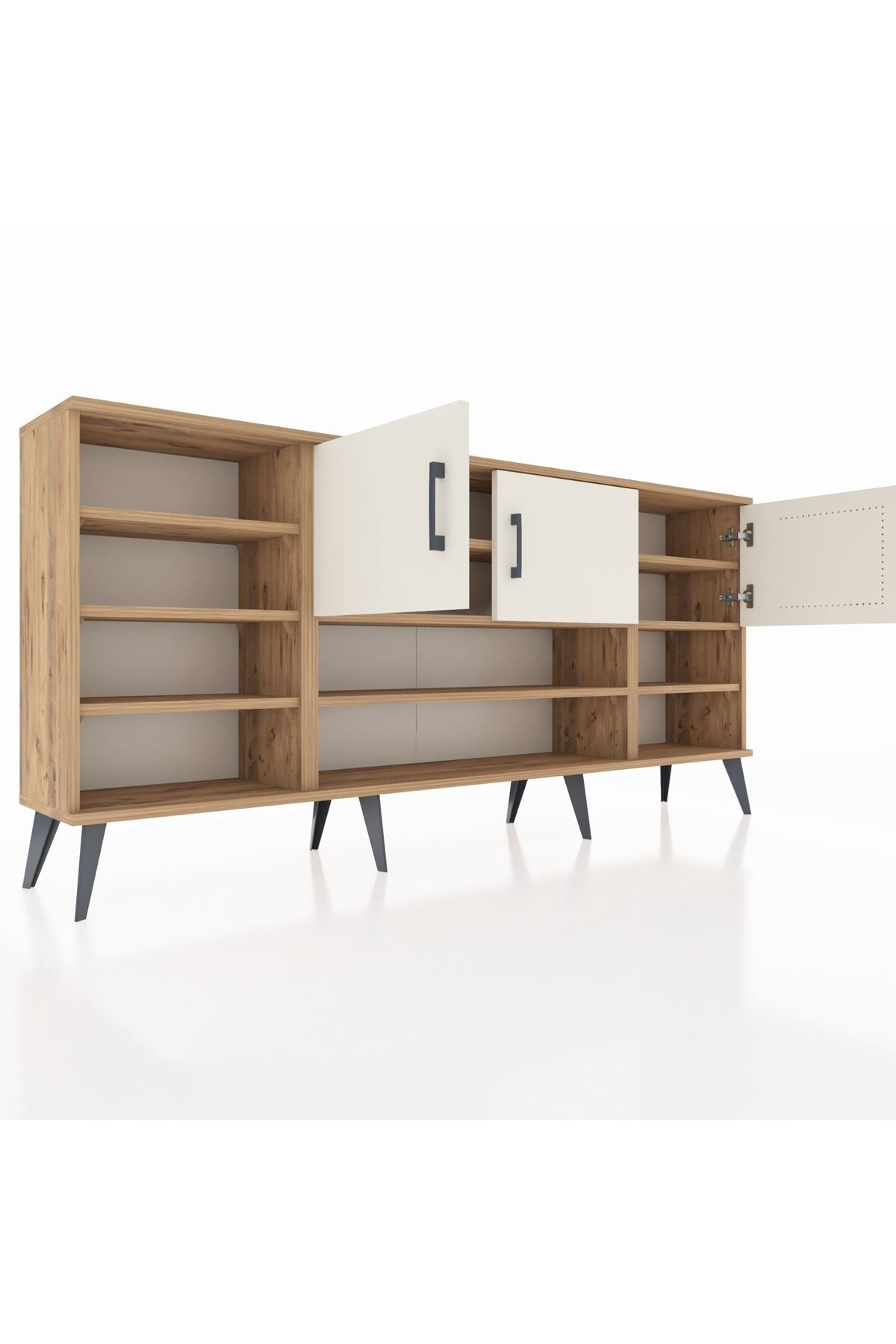Arges Konsol 9 Raflı 3 Kapaklı 176x30x83 - S148M049V24A