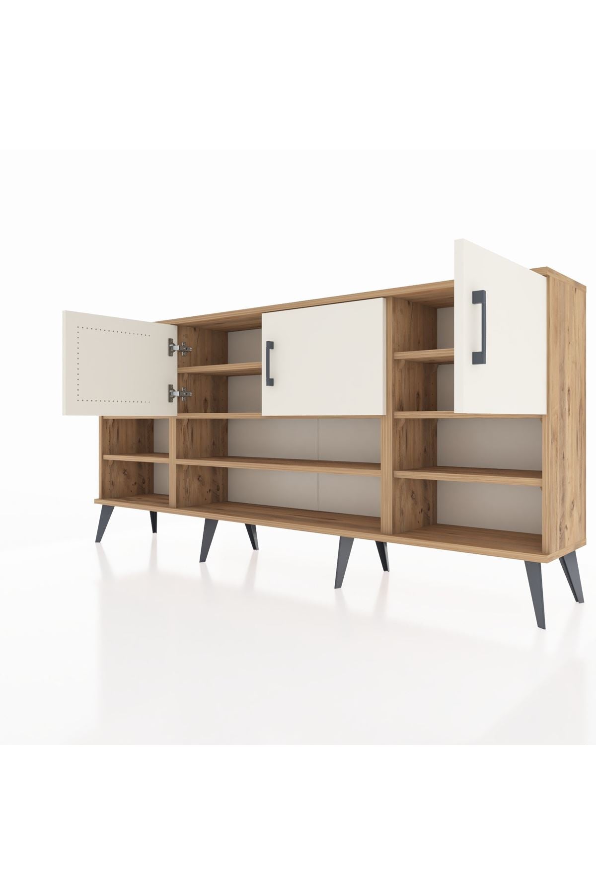 Arges Konsol 9 Raflı 3 Kapaklı 176x30x83 - S148M049V24A