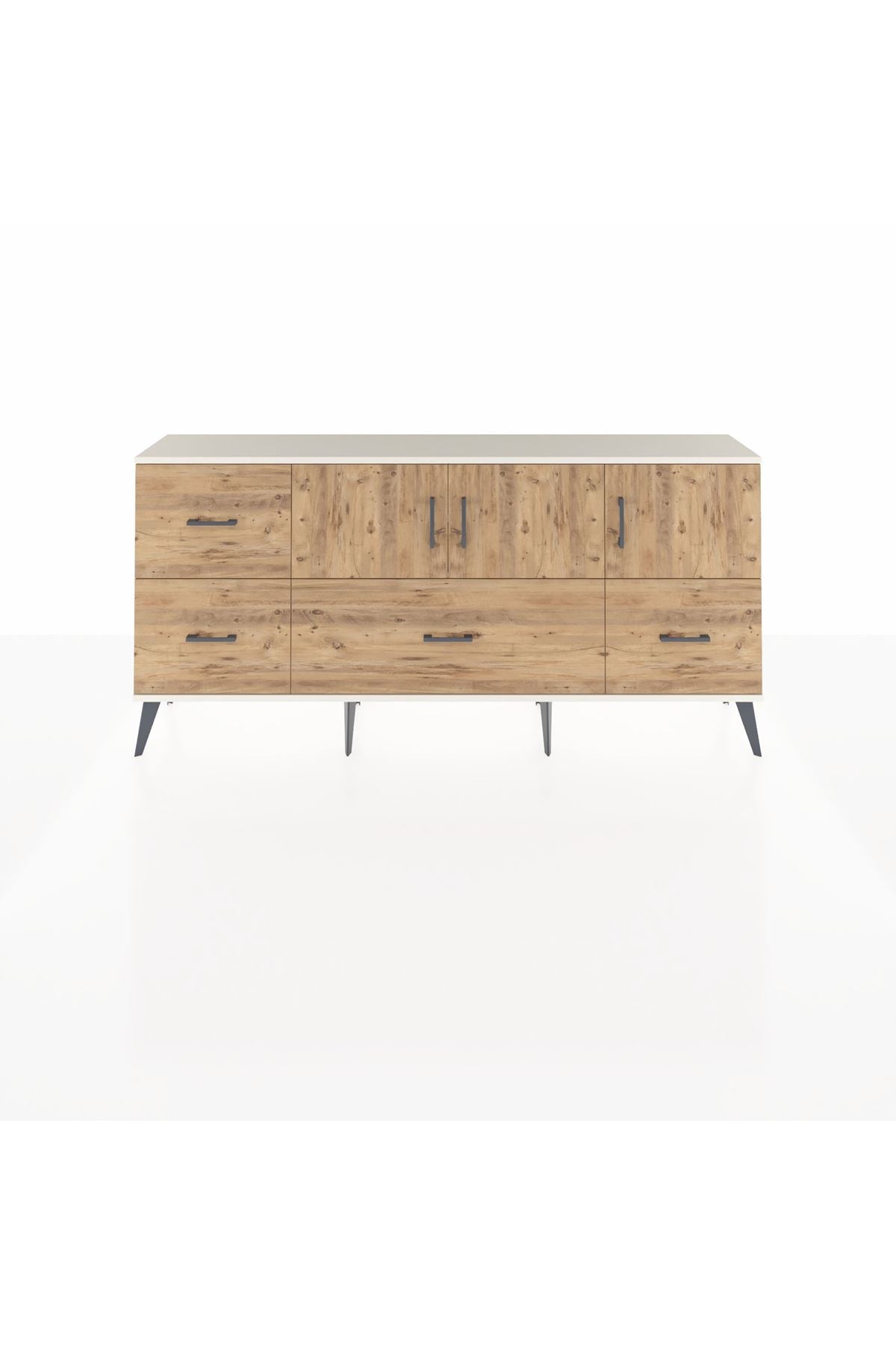 Arges Konsol 4 Raflı 4 Çekmeceli 3 Kapaklı 176x30x83 - S148M050V03A