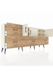 Arges Konsol 4 Raflı 4 Çekmeceli 3 Kapaklı 176x30x83 - S148M050V06A