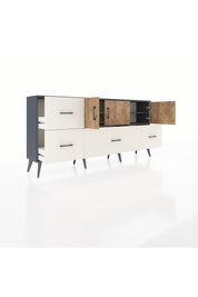 Arges Konsol 4 Raflı 4 Çekmeceli 3 Kapaklı 176x30x83 - S148M050V10A