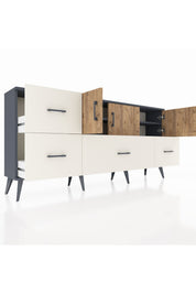 Arges Konsol 4 Raflı 4 Çekmeceli 3 Kapaklı 176x30x83 - S148M050V10A
