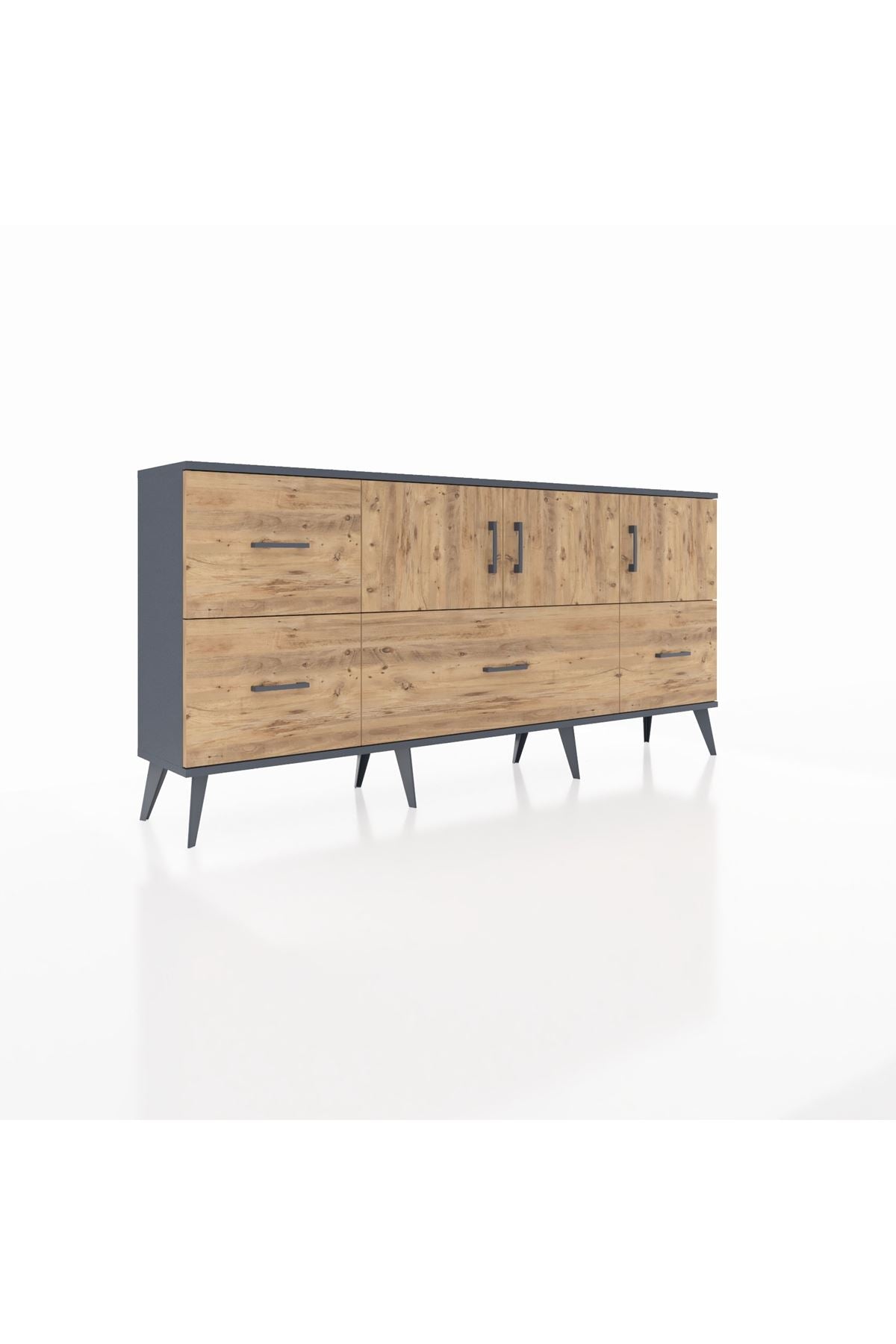 Arges Konsol 4 Raflı 4 Çekmeceli 3 Kapaklı 176x30x83 - S148M050V12A