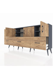 Arges Konsol 4 Raflı 4 Çekmeceli 3 Kapaklı 176x30x83 - S148M050V12A