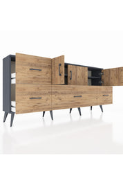 Arges Konsol 4 Raflı 4 Çekmeceli 3 Kapaklı 176x30x83 - S148M050V12A