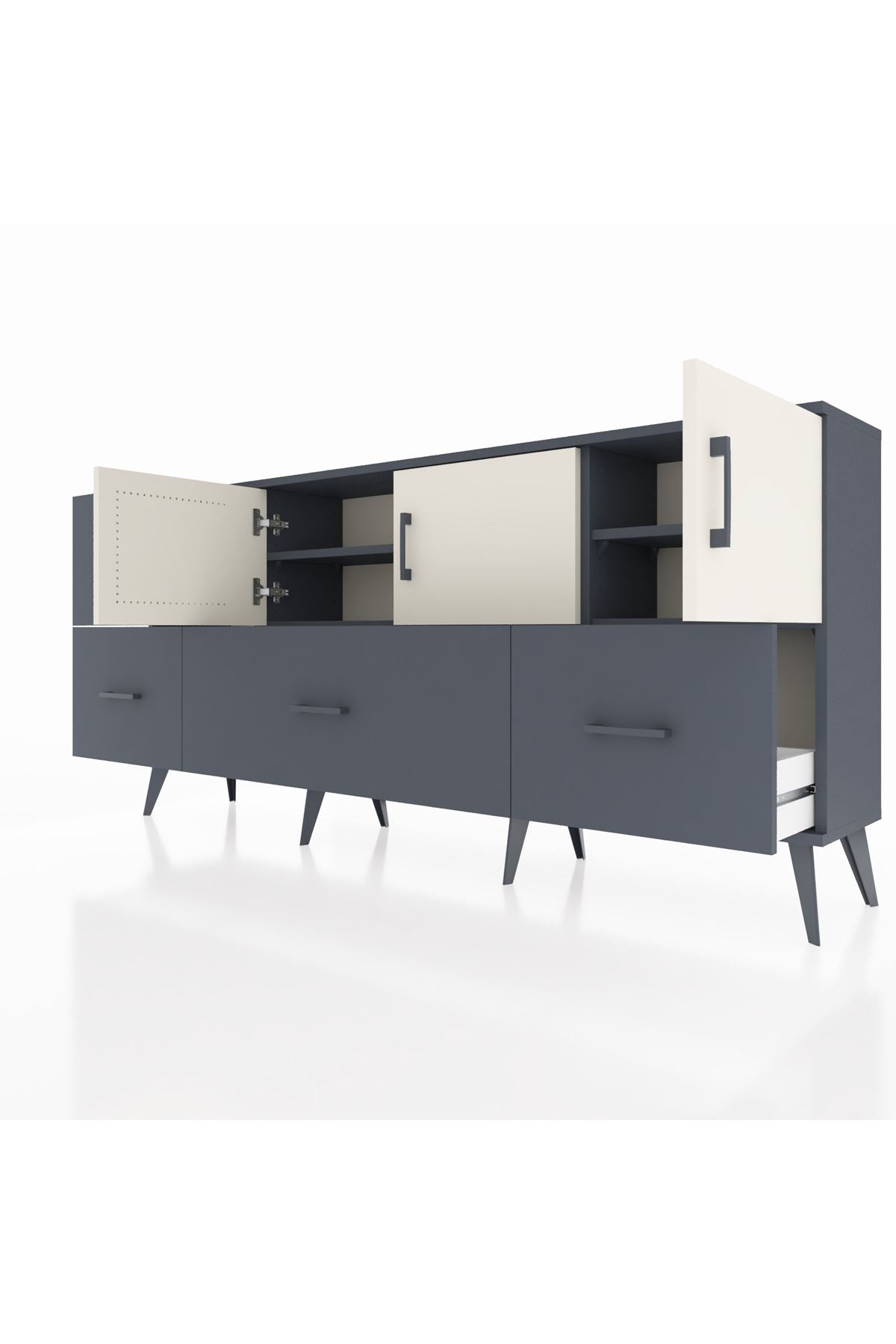 Arges Konsol 4 Raflı 4 Çekmeceli 3 Kapaklı 176x30x83 - S148M050V14A