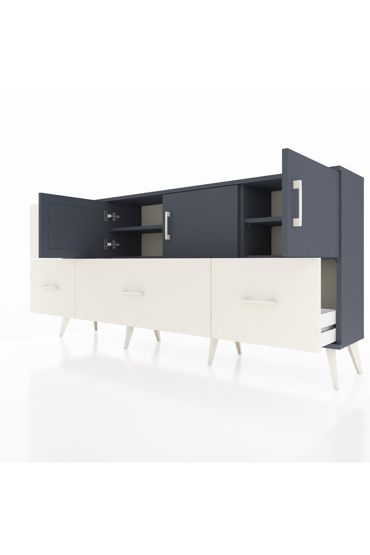 Arges Konsol 4 Raflı 4 Çekmeceli 3 Kapaklı 176x30x83 - S148M050V16A