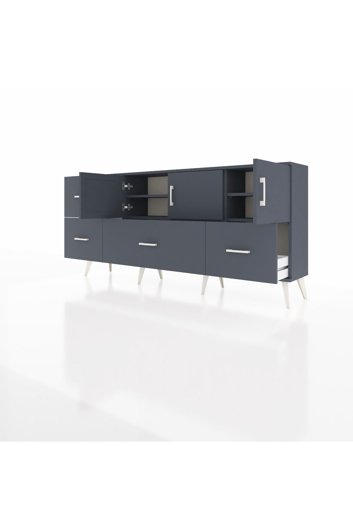 Arges Konsol 4 Raflı 4 Çekmeceli 3 Kapaklı 176x30x83 - S148M050V17A