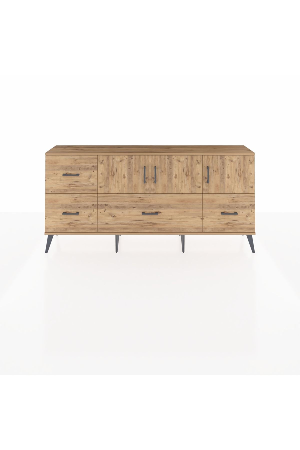 Arges Konsol 4 Raflı 4 Çekmeceli 3 Kapaklı 176x30x83 - S148M050V21A