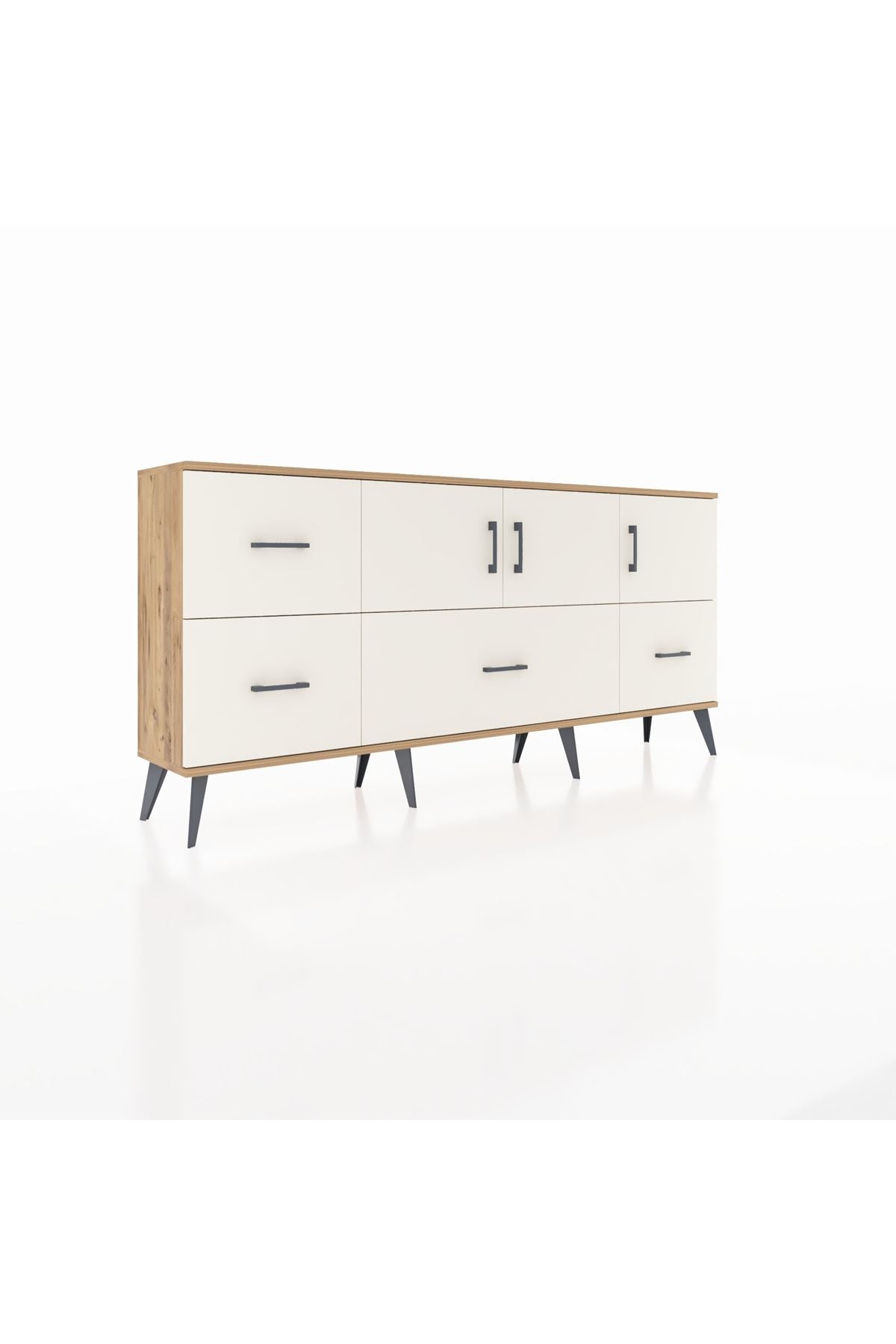 Arges Konsol 4 Raflı 4 Çekmeceli 3 Kapaklı 176x30x83 - S148M050V22A