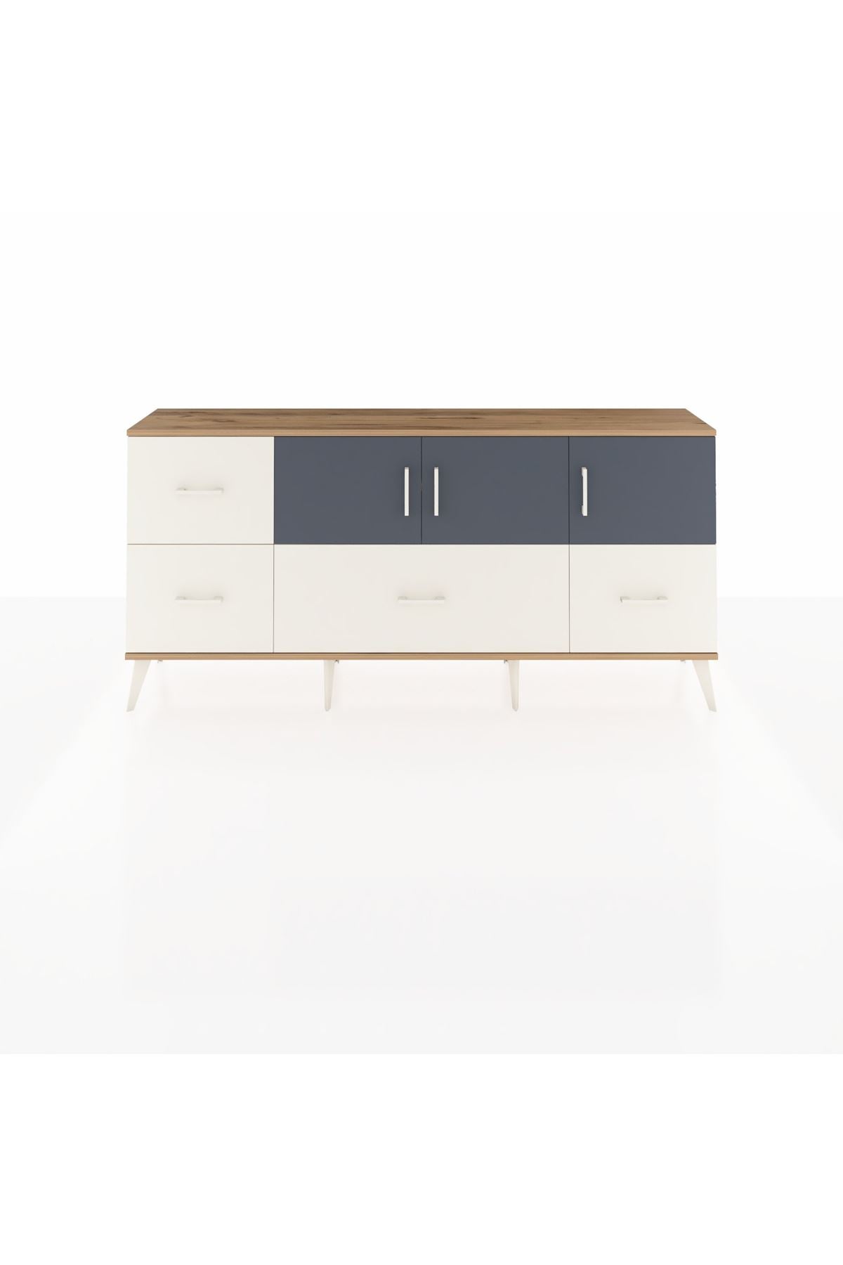 Arges Konsol 4 Raflı 4 Çekmeceli 3 Kapaklı 176x30x83 - S148M050V25A