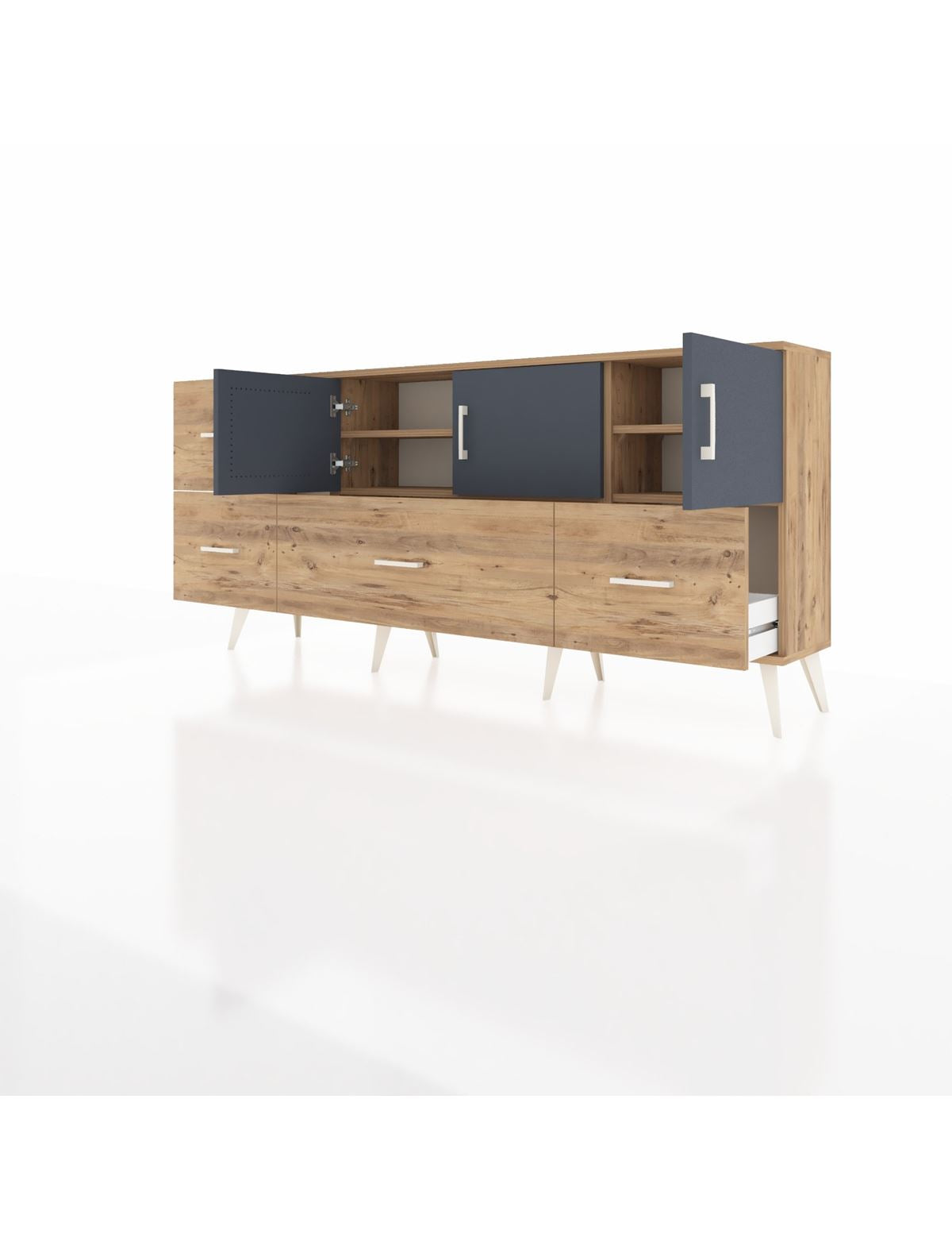 Arges Konsol 4 Raflı 4 Çekmeceli 3 Kapaklı 176x30x83 - S148M050V27A