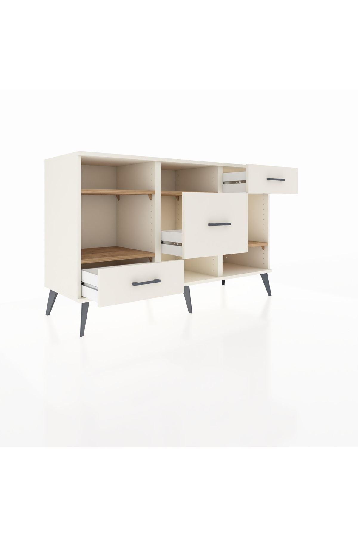 Kronos Konsol 4 Raflı 3 Çekmeceli 132x59x83 - S606M001V01C