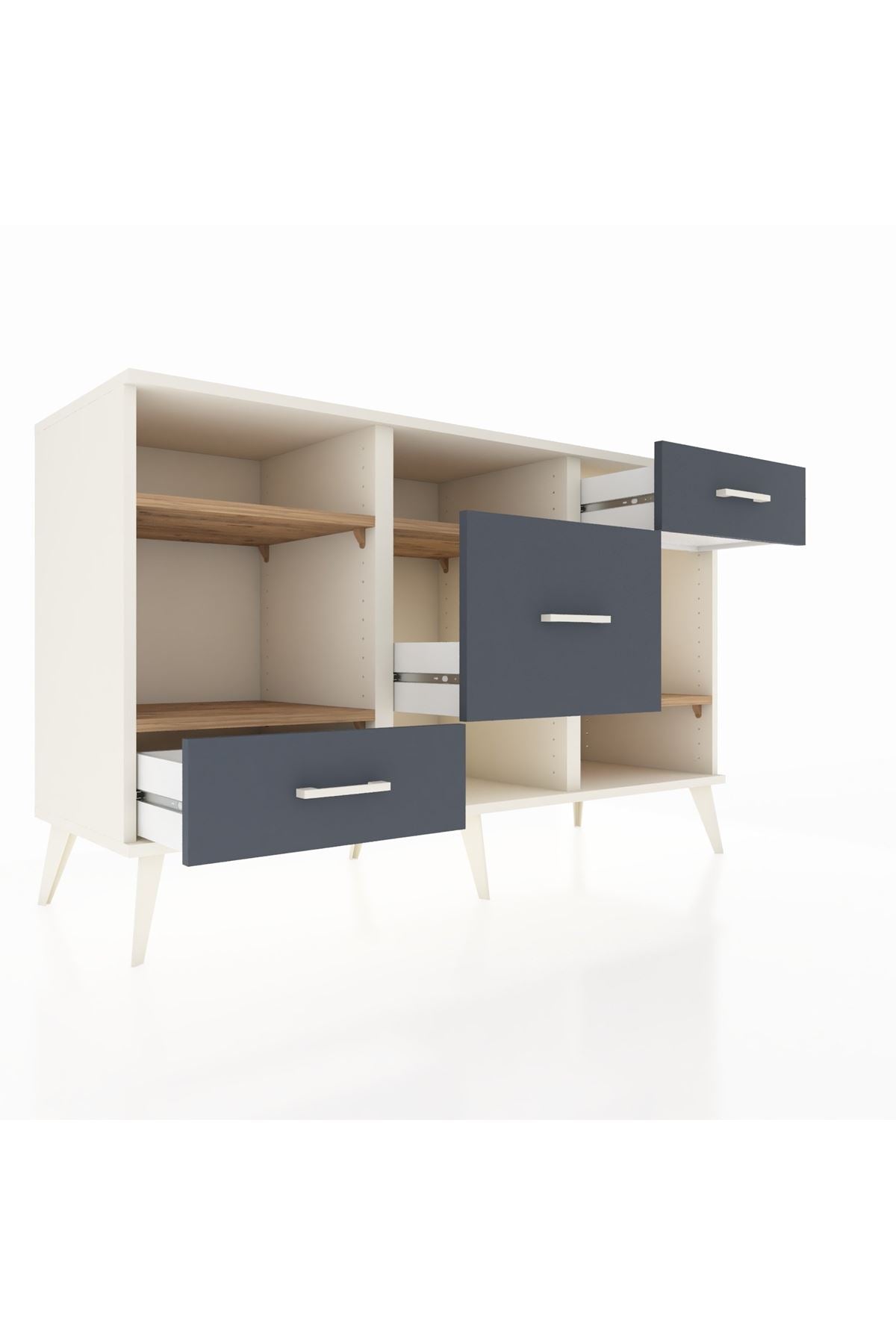 Kronos Konsol 4 Raflı 3 Çekmeceli 132x59x83 - S606M001V02C