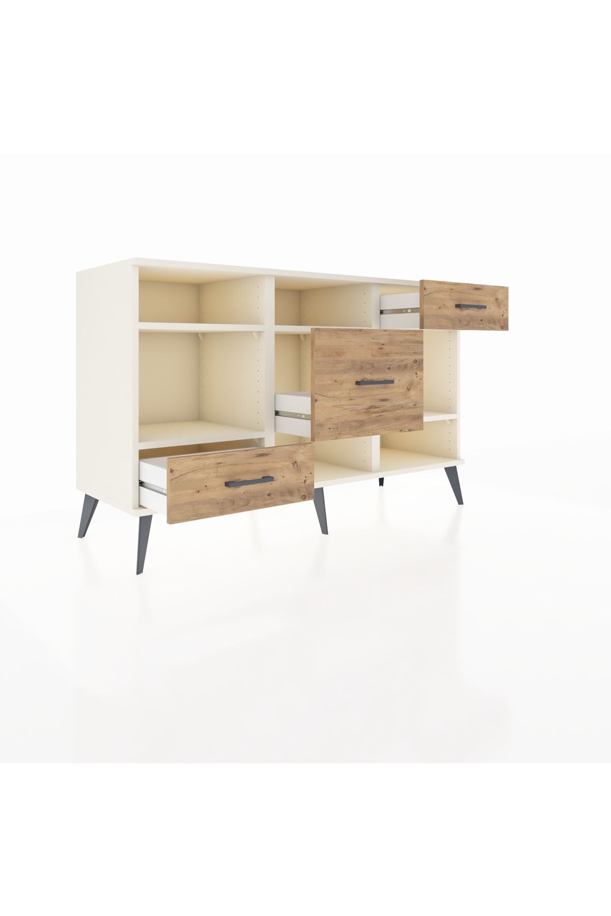 Kronos Konsol 4 Raflı 3 Çekmeceli 132x59x83 - S606M001V06C