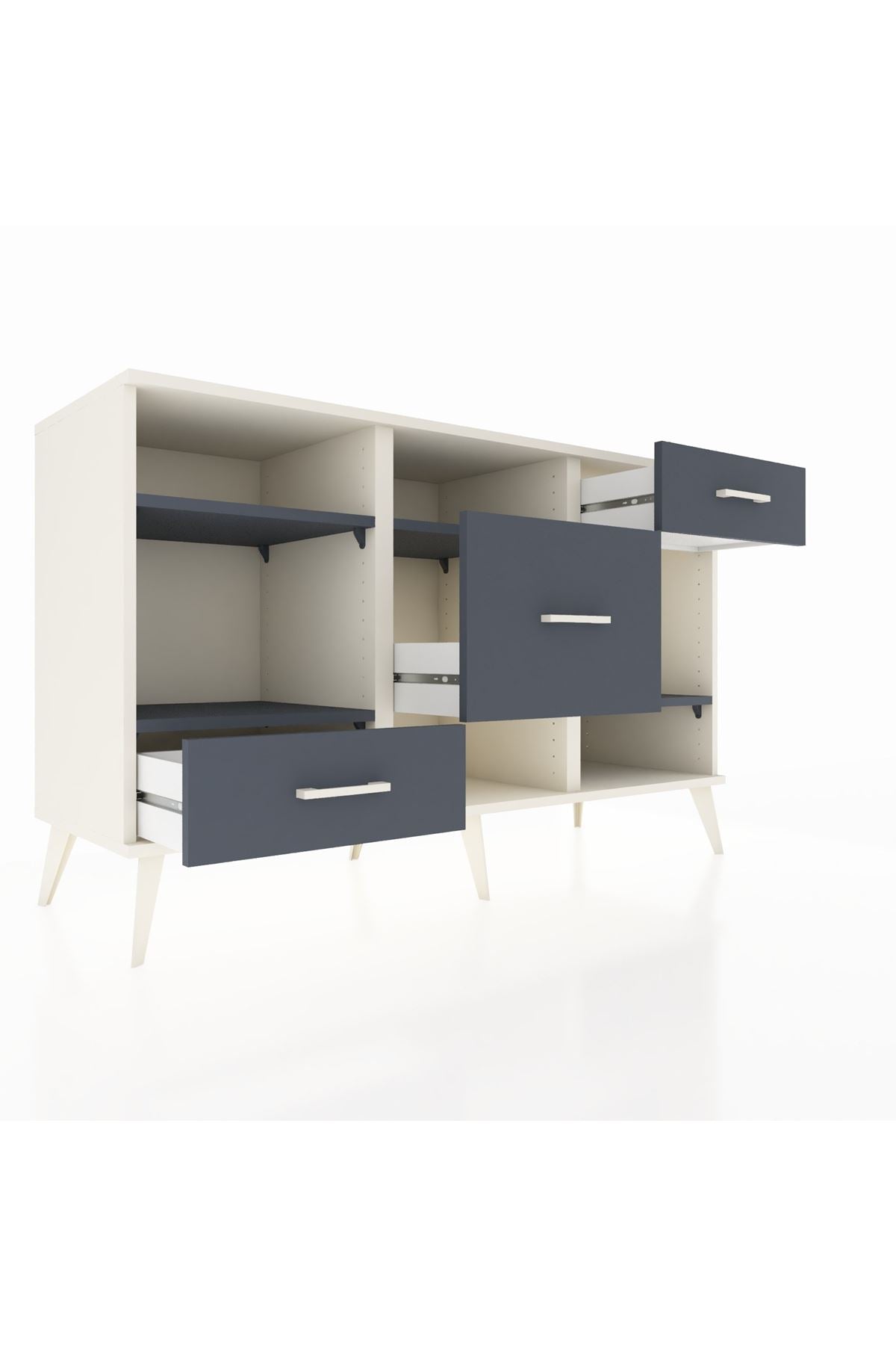 Kronos Konsol 4 Raflı 3 Çekmeceli 132x59x83 - S606M001V08C