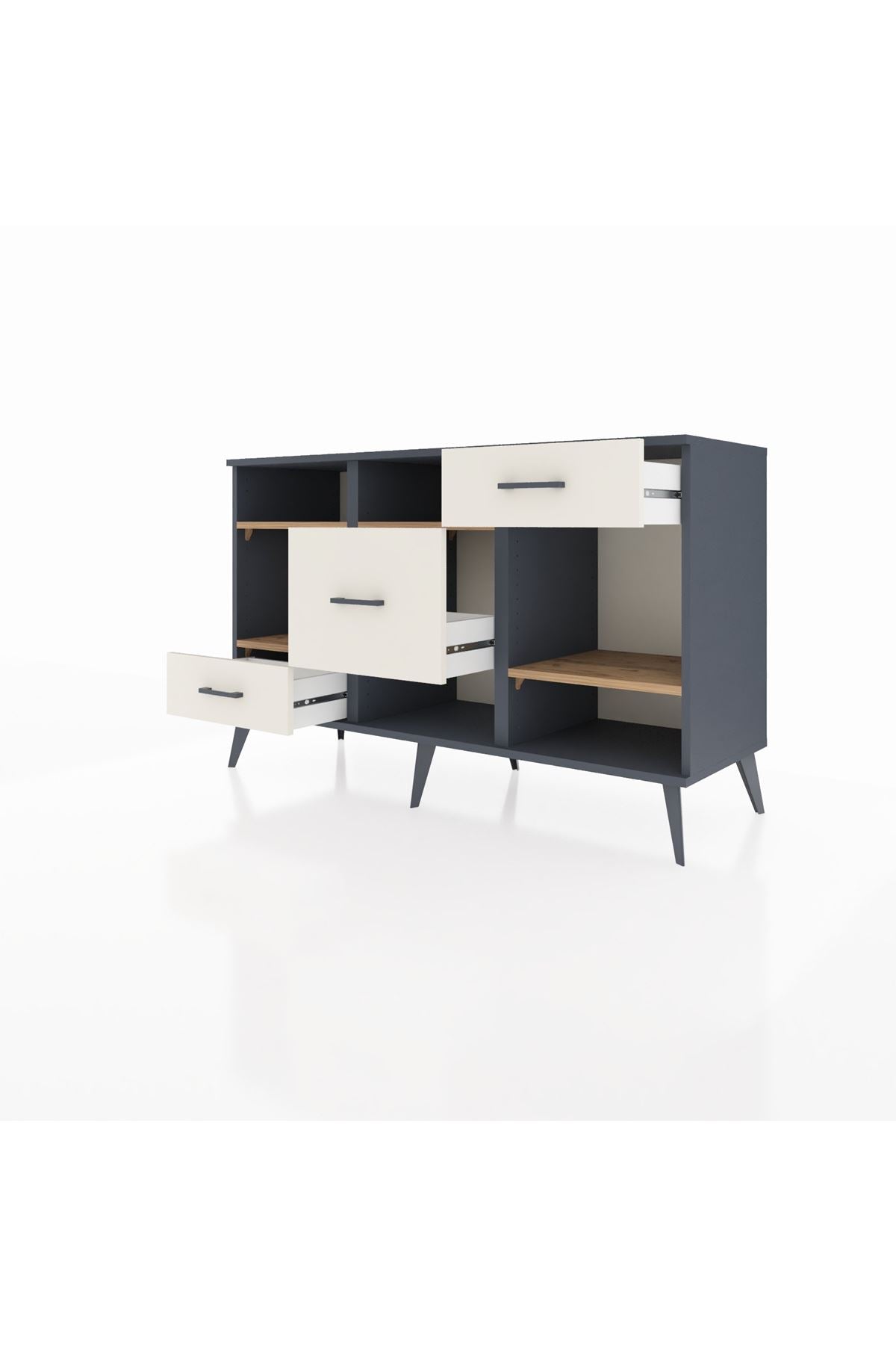 Kronos Konsol 4 Raflı 3 Çekmeceli 132x59x83 - S606M001V10C