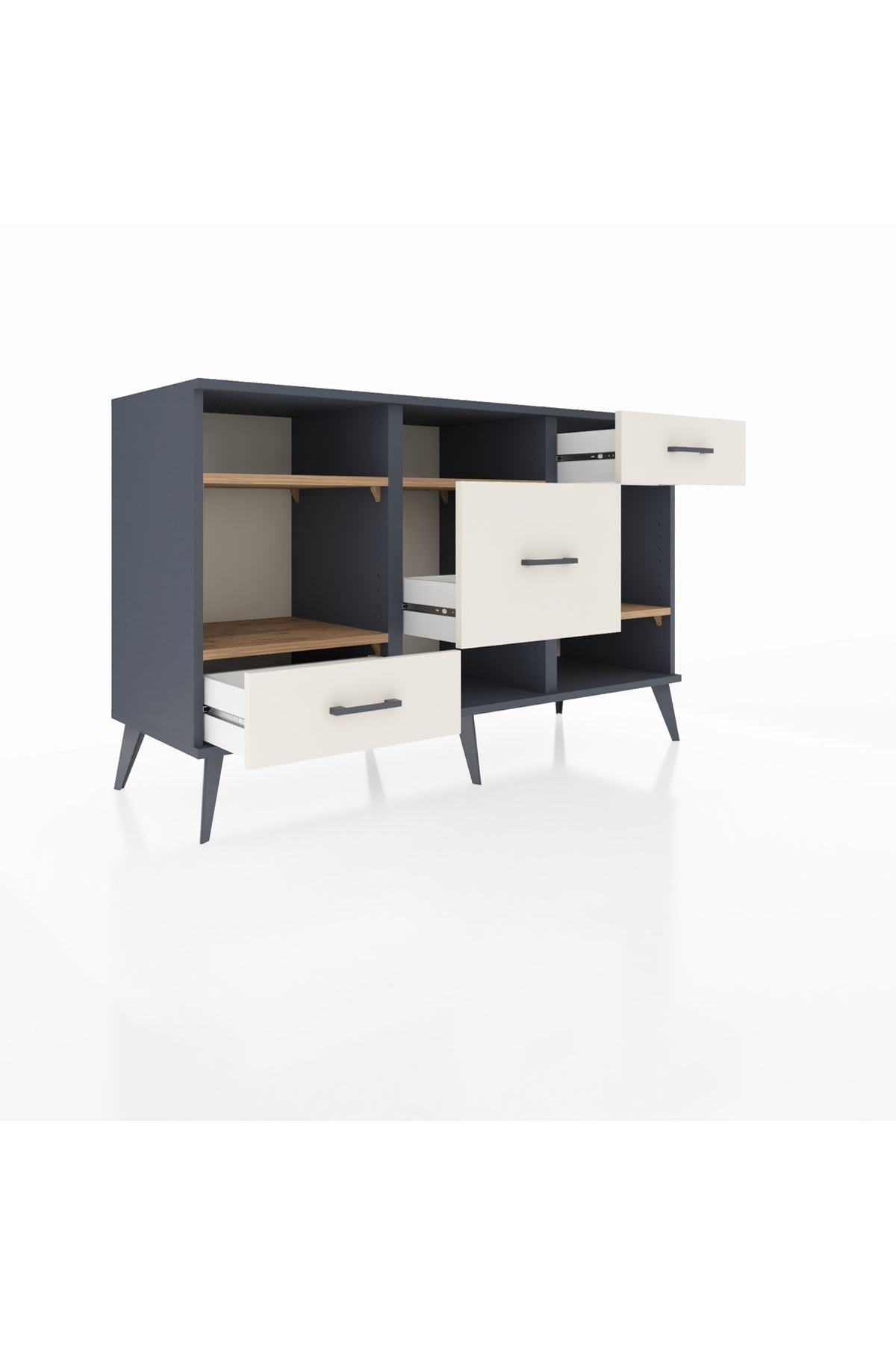 Kronos Konsol 4 Raflı 3 Çekmeceli 132x59x83 - S606M001V10C