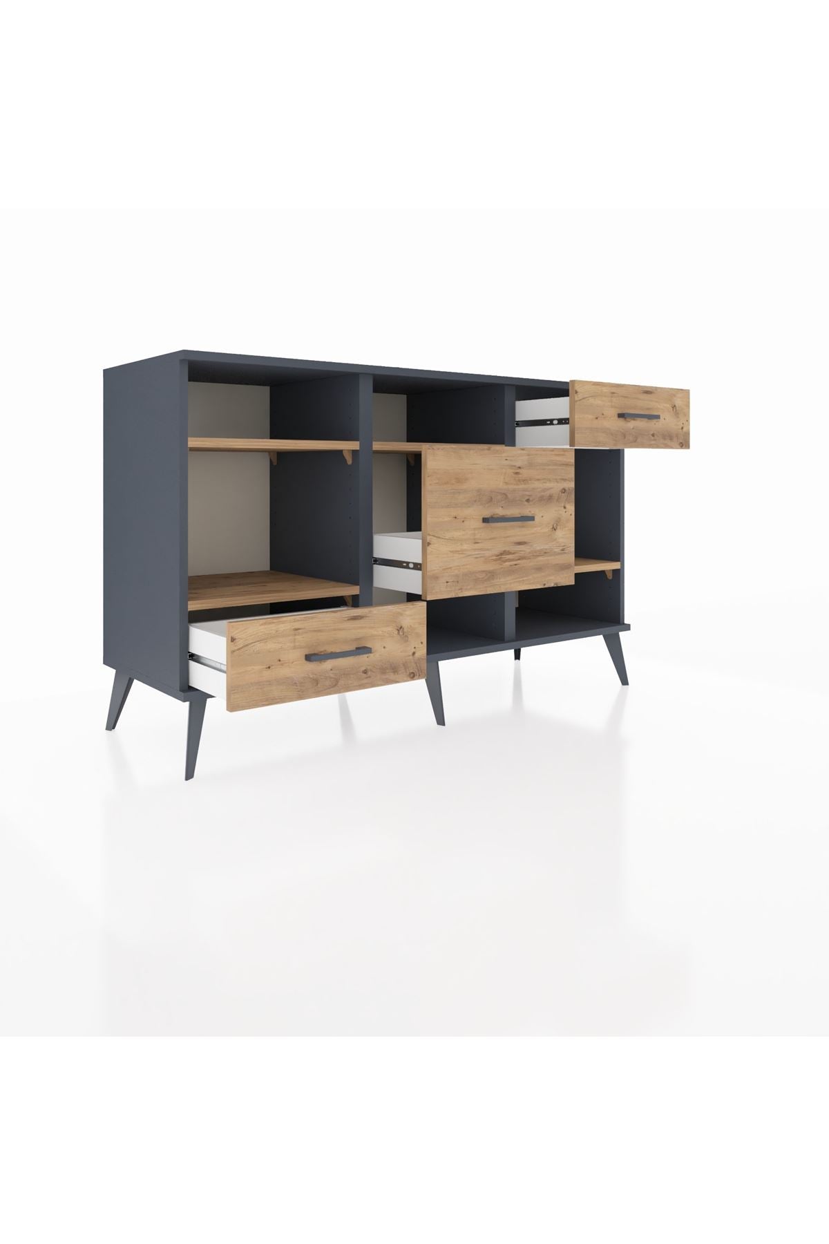 Kronos Konsol 4 Raflı 3 Çekmeceli 132x59x83 - S606M001V12C