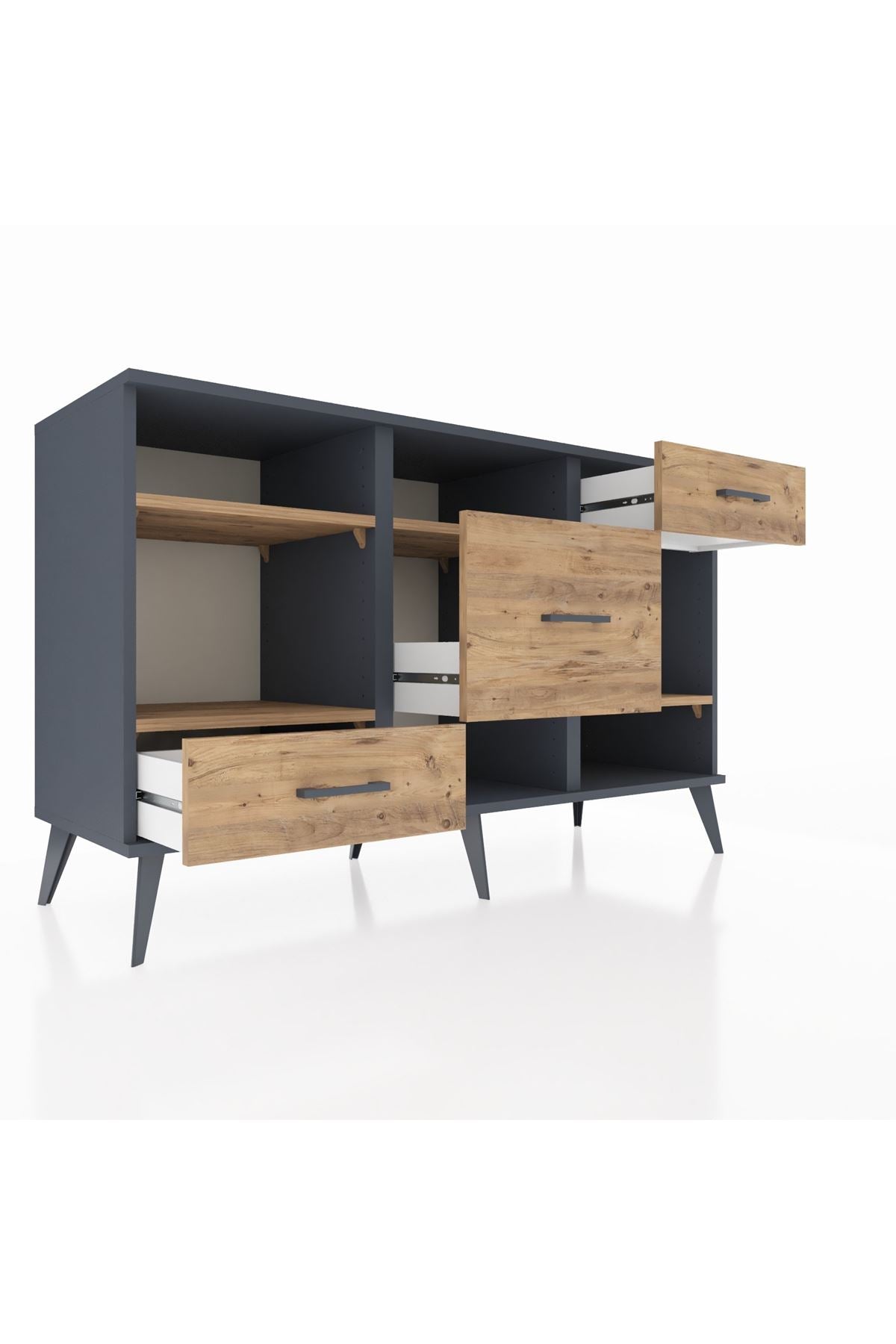 Kronos Konsol 4 Raflı 3 Çekmeceli 132x59x83 - S606M001V12C