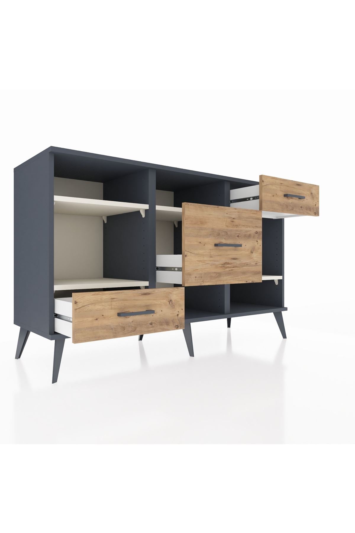 Kronos Konsol 4 Raflı 3 Çekmeceli 132x59x83 - S606M001V15C