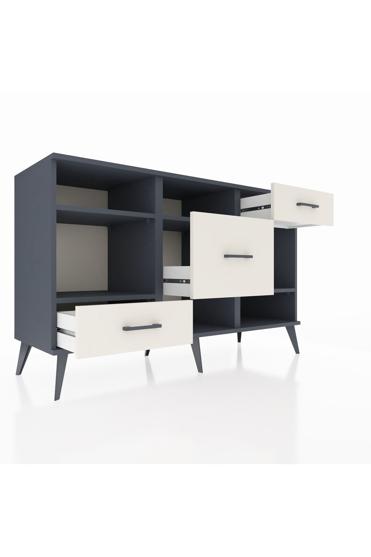 Kronos Konsol 4 Raflı 3 Çekmeceli 132x59x83 - S606M001V16C
