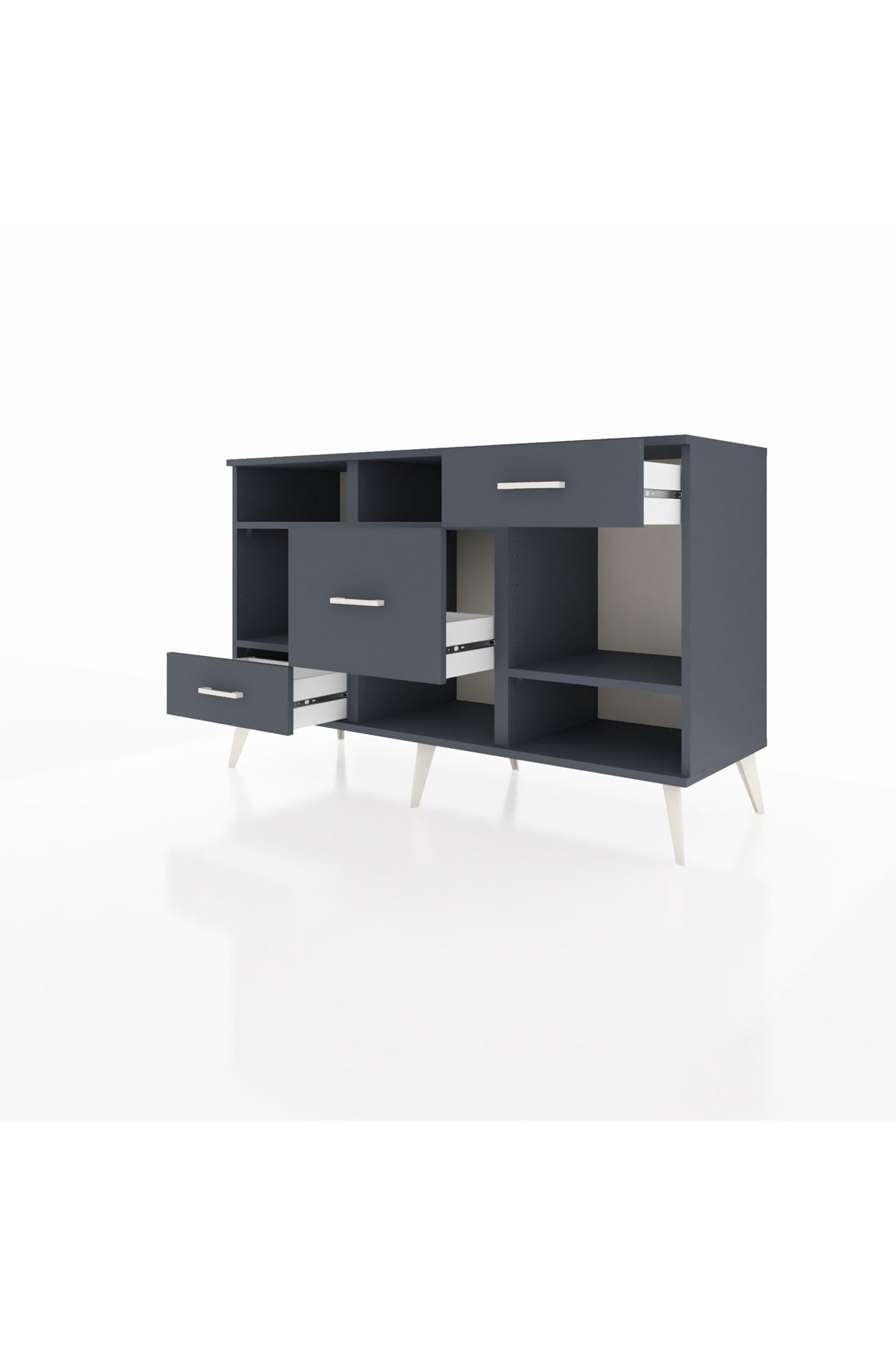 Kronos Konsol 4 Raflı 3 Çekmeceli 132x59x83 - S606M001V17C