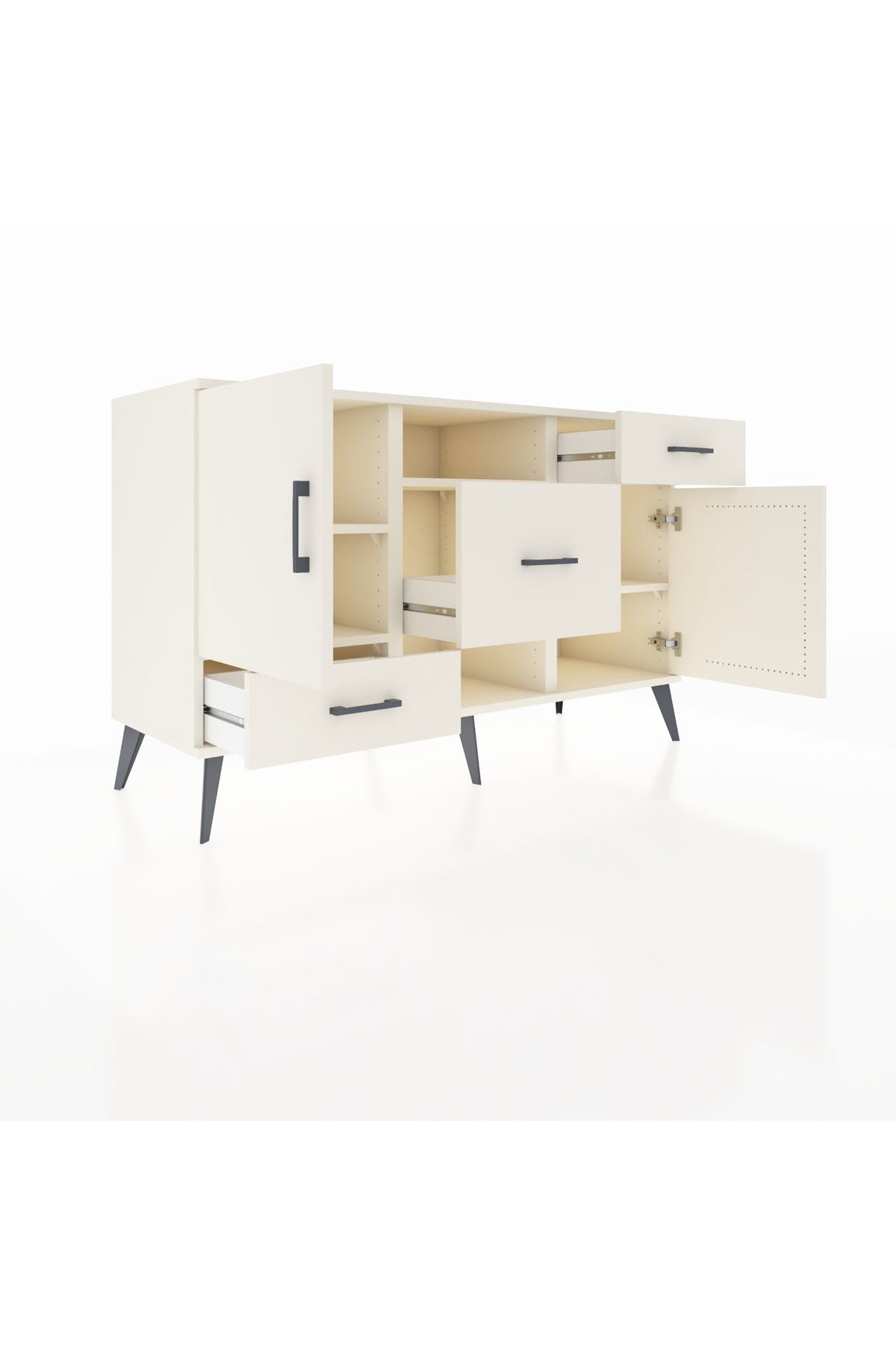 Kronos Konsol 4 Raflı 3 Çekmeceli 2 Kapaklı 132x59x83 - S606M002V04C