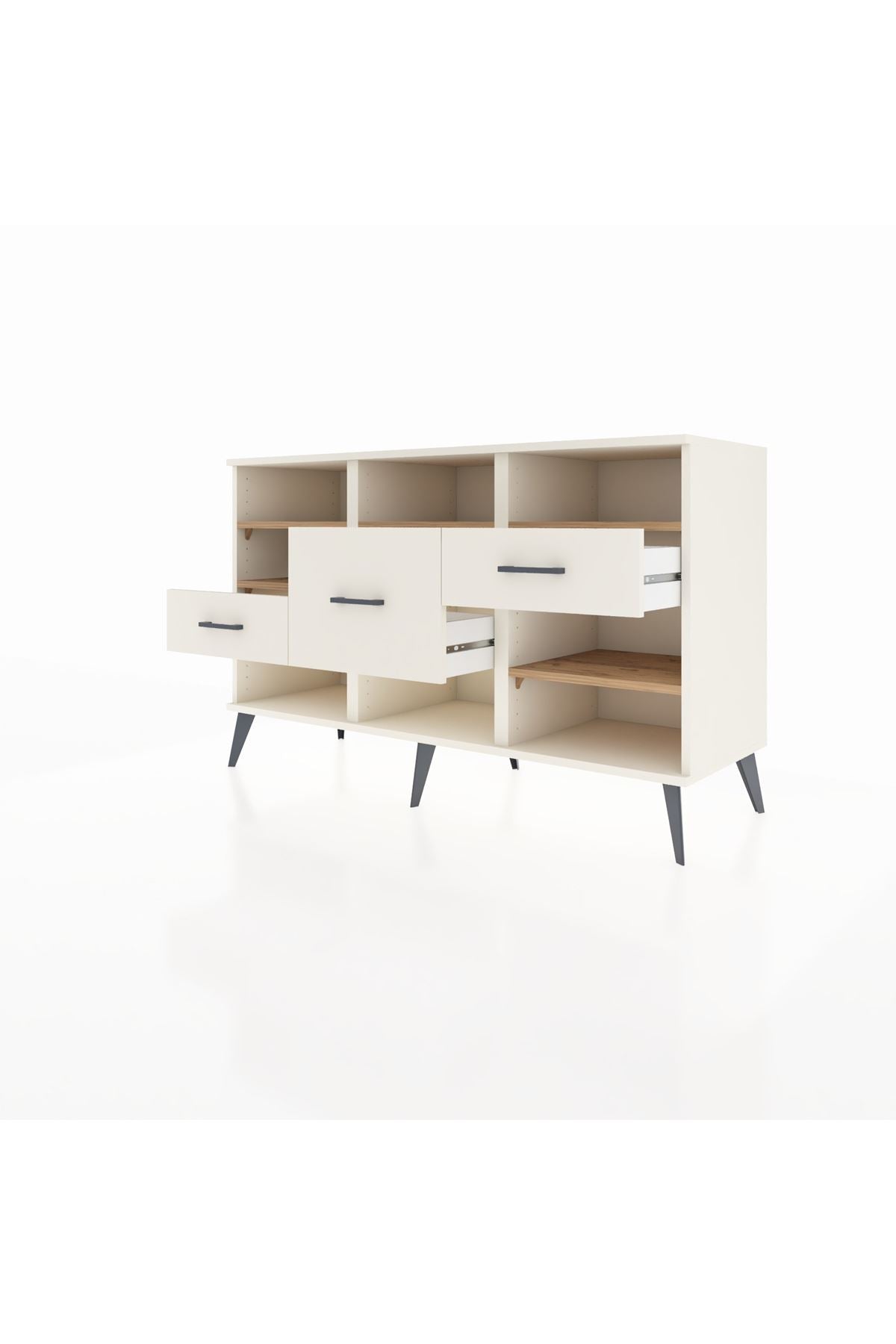 Kronos Konsol 5 Raflı 3 Çekmeceli 132x59x83 - S606M004V01C