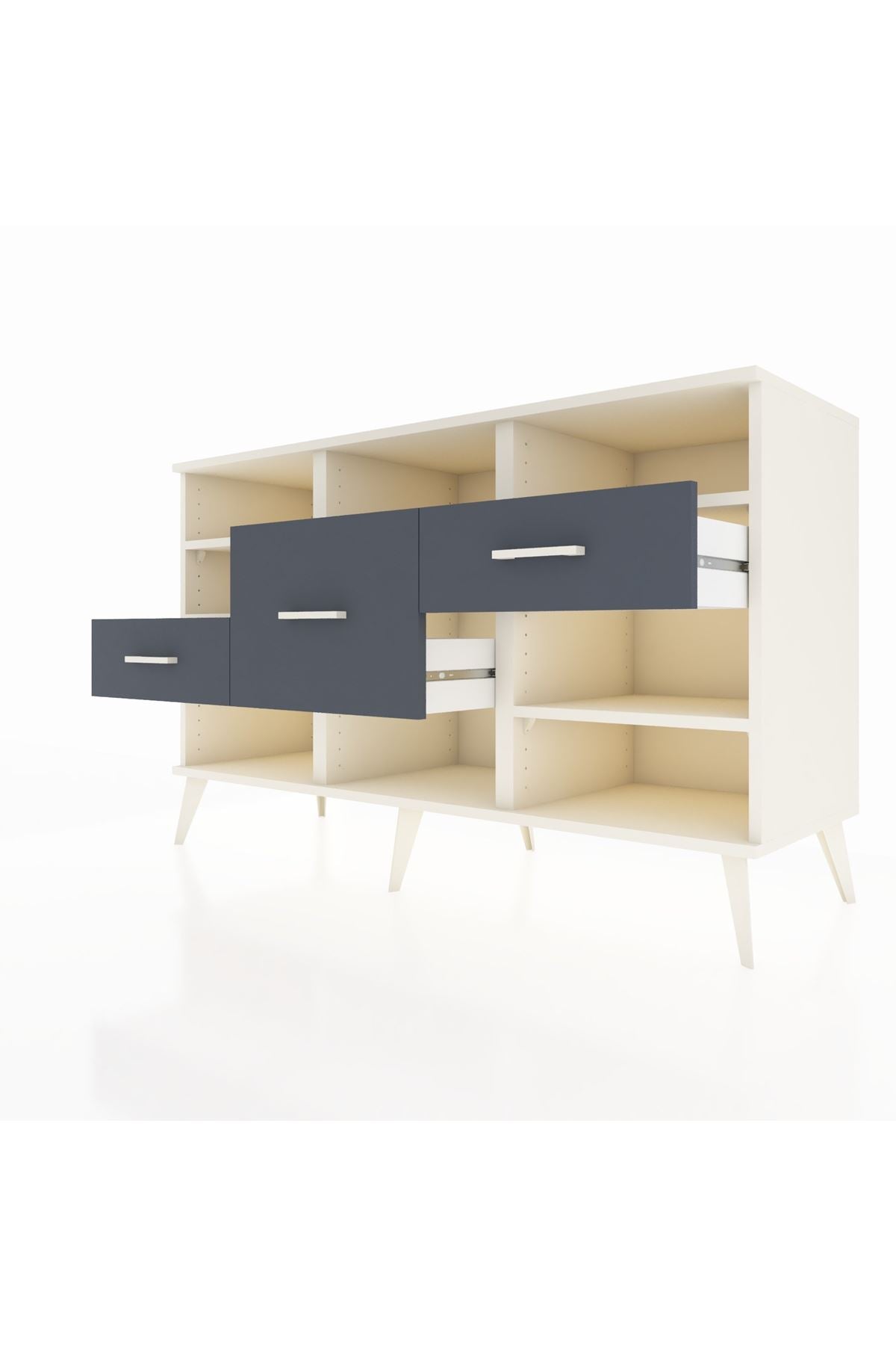 Kronos Konsol 5 Raflı 3 Çekmeceli 132x59x83 - S606M004V05C