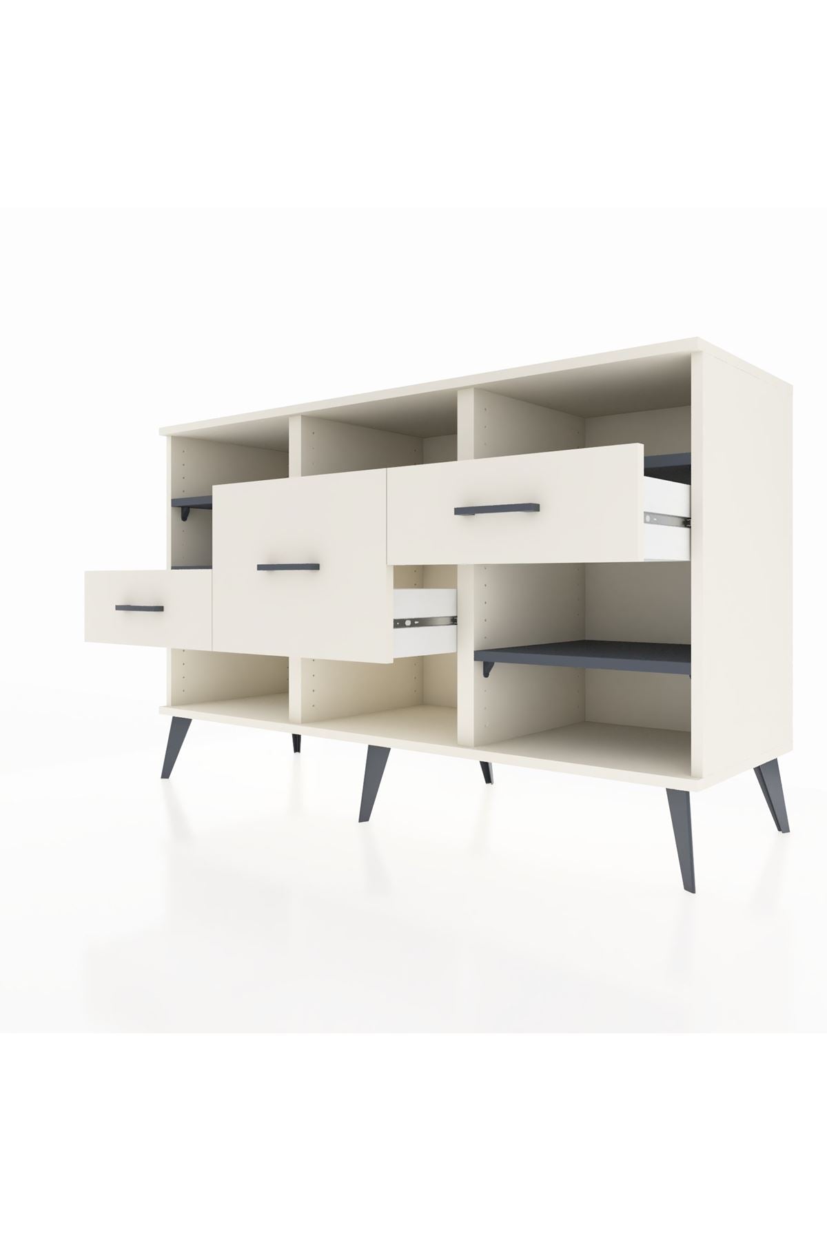 Kronos Konsol 5 Raflı 3 Çekmeceli 132x59x83 - S606M004V07C
