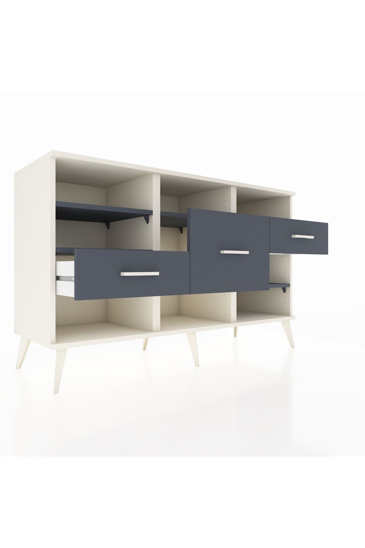 Kronos Konsol 5 Raflı 3 Çekmeceli 132x59x83 - S606M004V08C