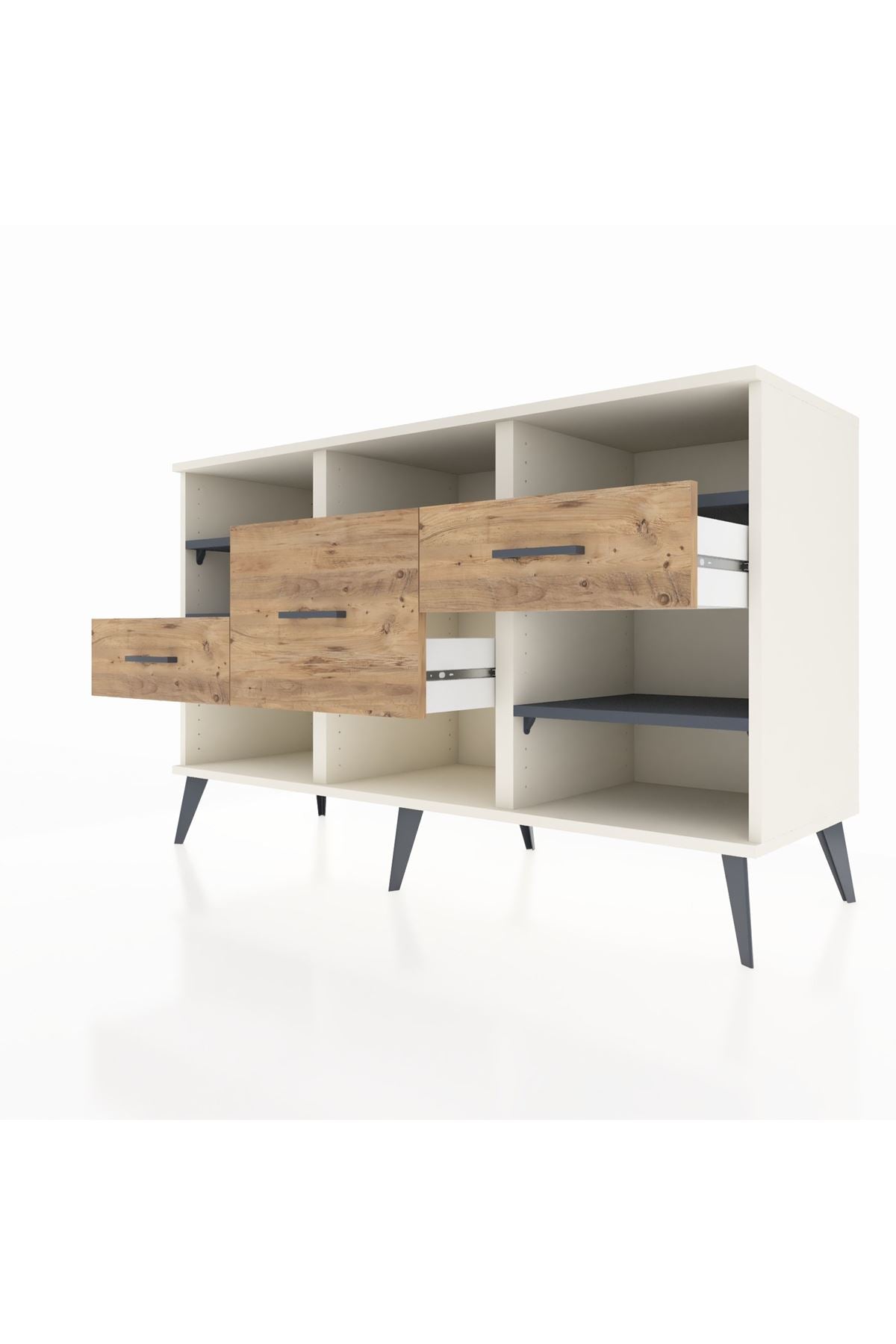 Kronos Konsol 5 Raflı 3 Çekmeceli 132x59x83 - S606M004V09C