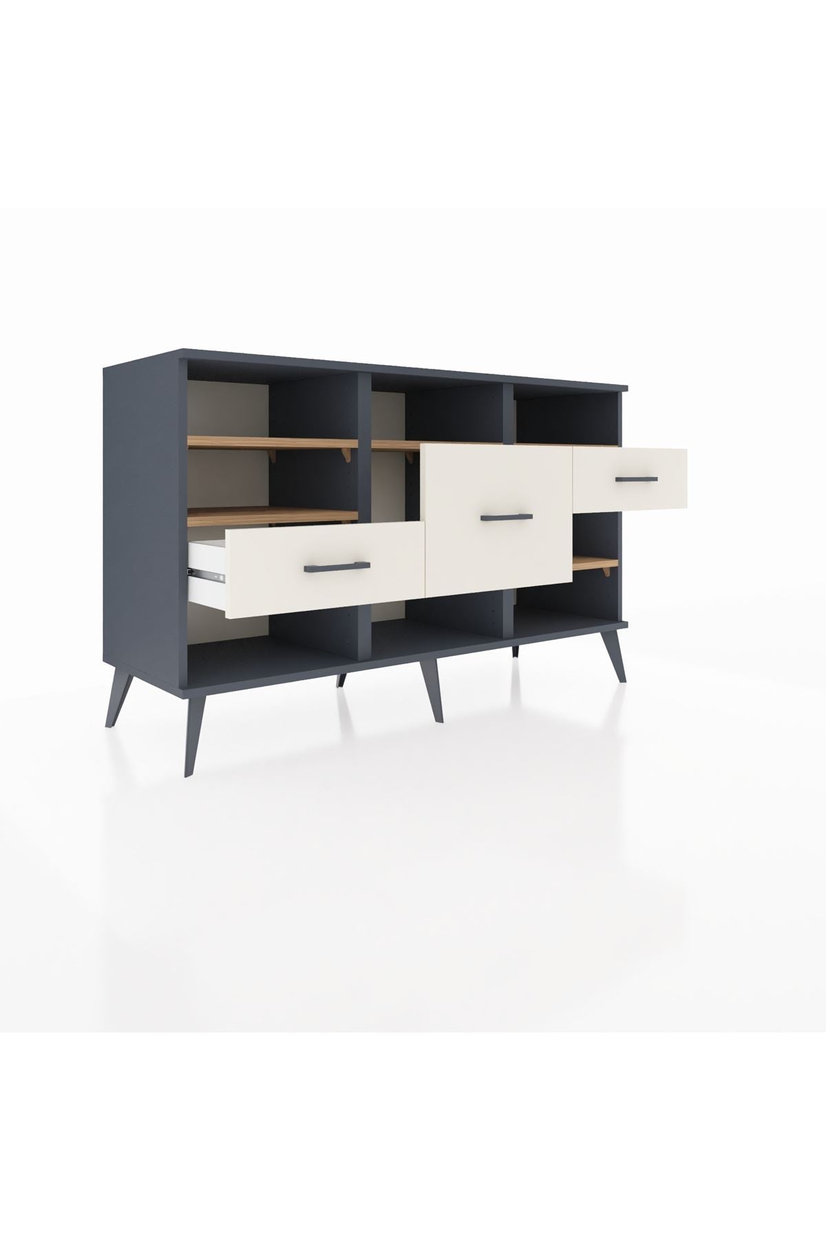 Kronos Konsol 5 Raflı 3 Çekmeceli 132x59x83 - S606M004V10C