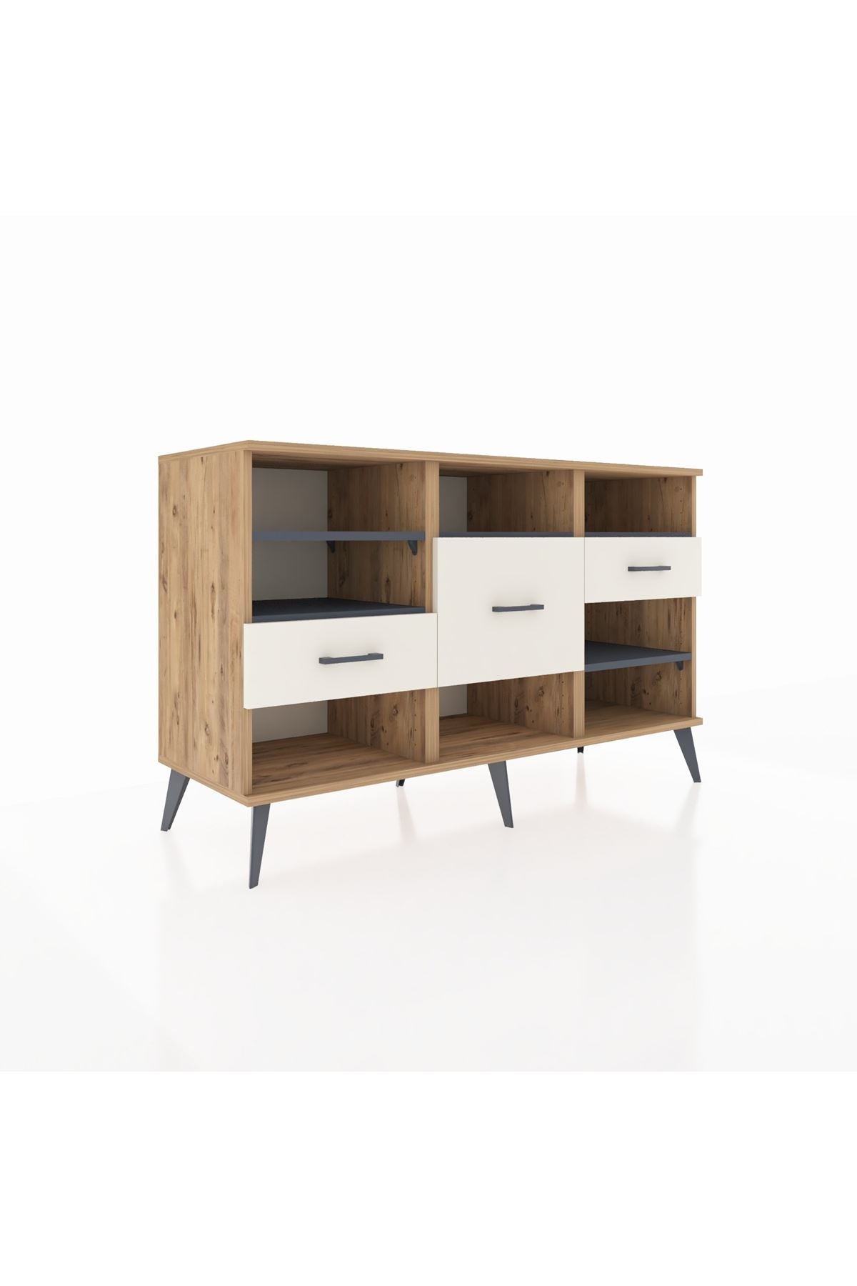 Kronos Konsol 5 Raflı 3 Çekmeceli 132x59x83 - S606M004V25C