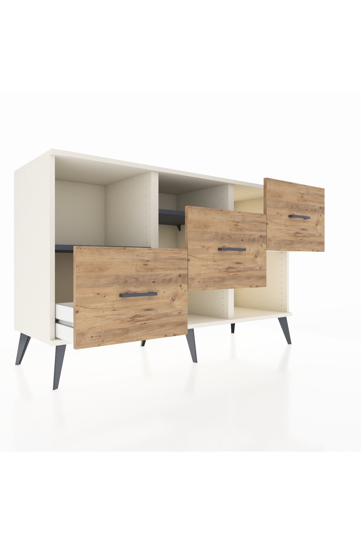 Kronos Konsol 2 Raflı 3 Çekmeceli 132x59x83 - S606M005V09C