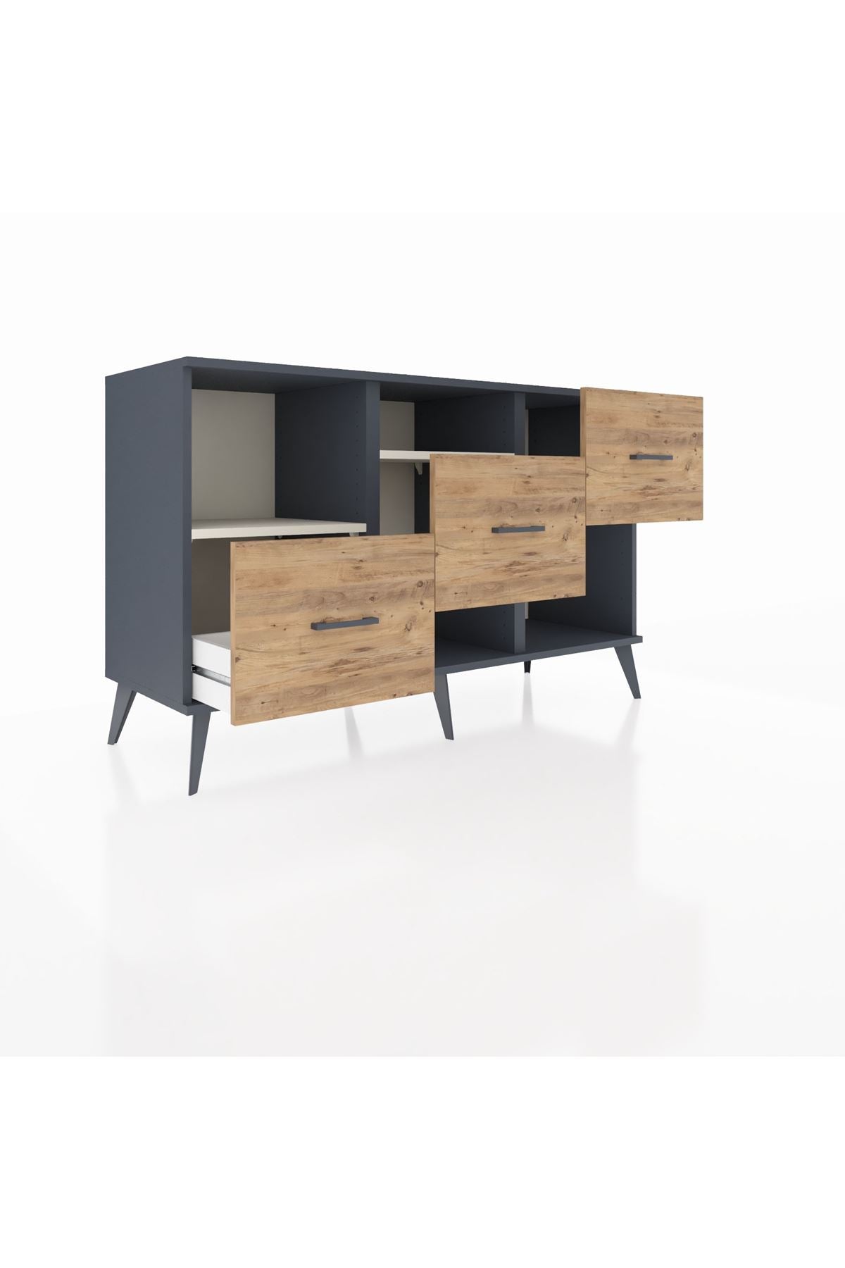 Kronos Konsol 2 Raflı 3 Çekmeceli 132x59x83 - S606M005V15C