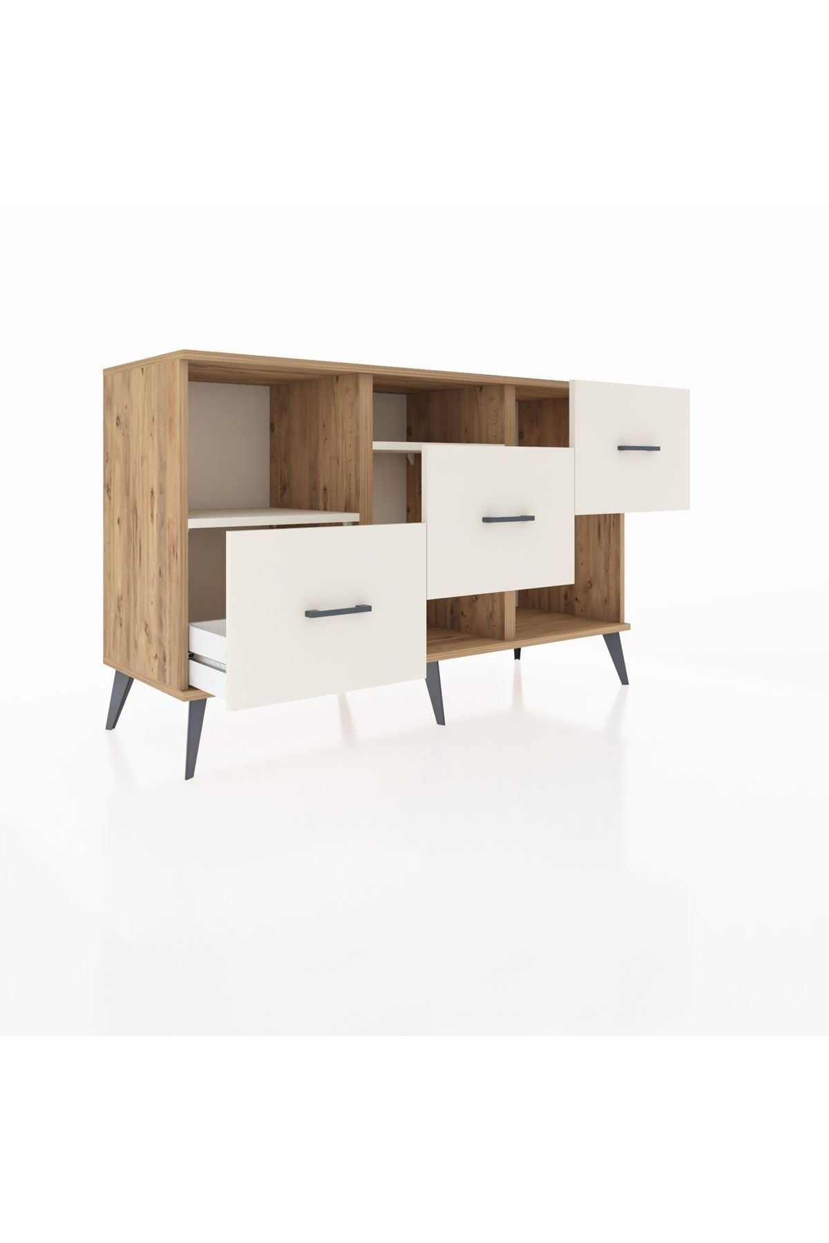 Kronos Konsol 2 Raflı 3 Çekmeceli 132x59x83 - S606M005V22C
