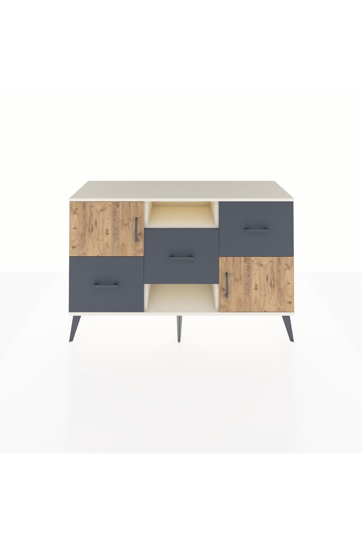 Kronos Konsol 2 Raflı 3 Çekmeceli 2 Kapaklı 132x59x83 - S606M006V02C
